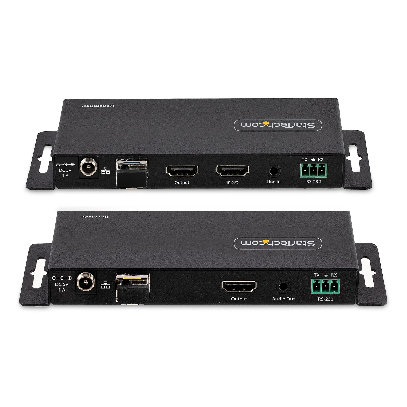 StarTech.com Kit Extender HDMI Fibre Optique - 4K60Hz jusqu'à 1km (Monomode) ou 300m (Multimode) Fibre optique LC, HDR, HDCP, Audio 3.5mm/RS232/Extender IR - Prolongateur/Extension HDMI - Kit Émetteur et Récepteur