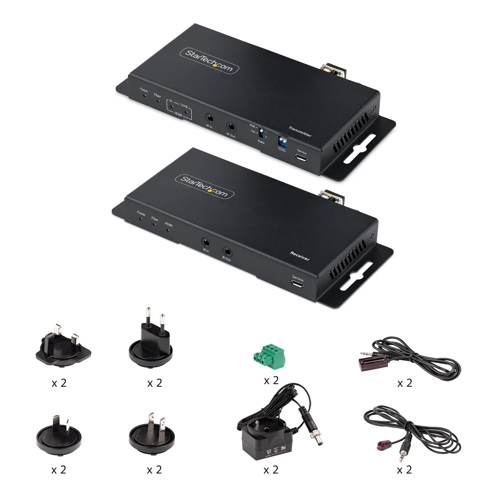 StarTech.com Kit Extender HDMI Fibre Optique - 4K60Hz jusqu'à 1km (Monomode) ou 300m (Multimode) Fibre optique LC, HDR, HDCP, Audio 3.5mm/RS232/Extender IR - Prolongateur/Extension HDMI - Kit Émetteur et Récepteur