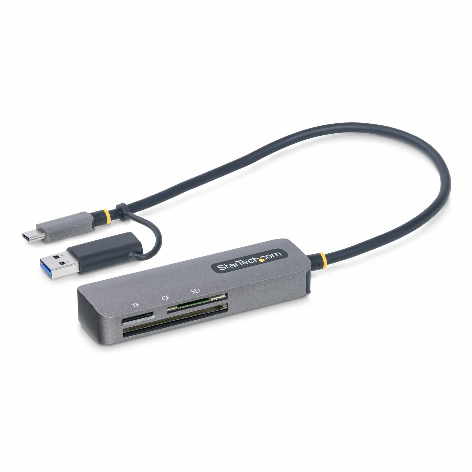 Lecteur de Cartes Mémoire Multi-Média, Lecteur de Cartes SD/microSD/CompactFlash, Adaptateur de Cartes Portables USB 5Gbps, Lecteur de Cartes USB-C avec Adaptateur USB-A - Compatible avec tous les OS