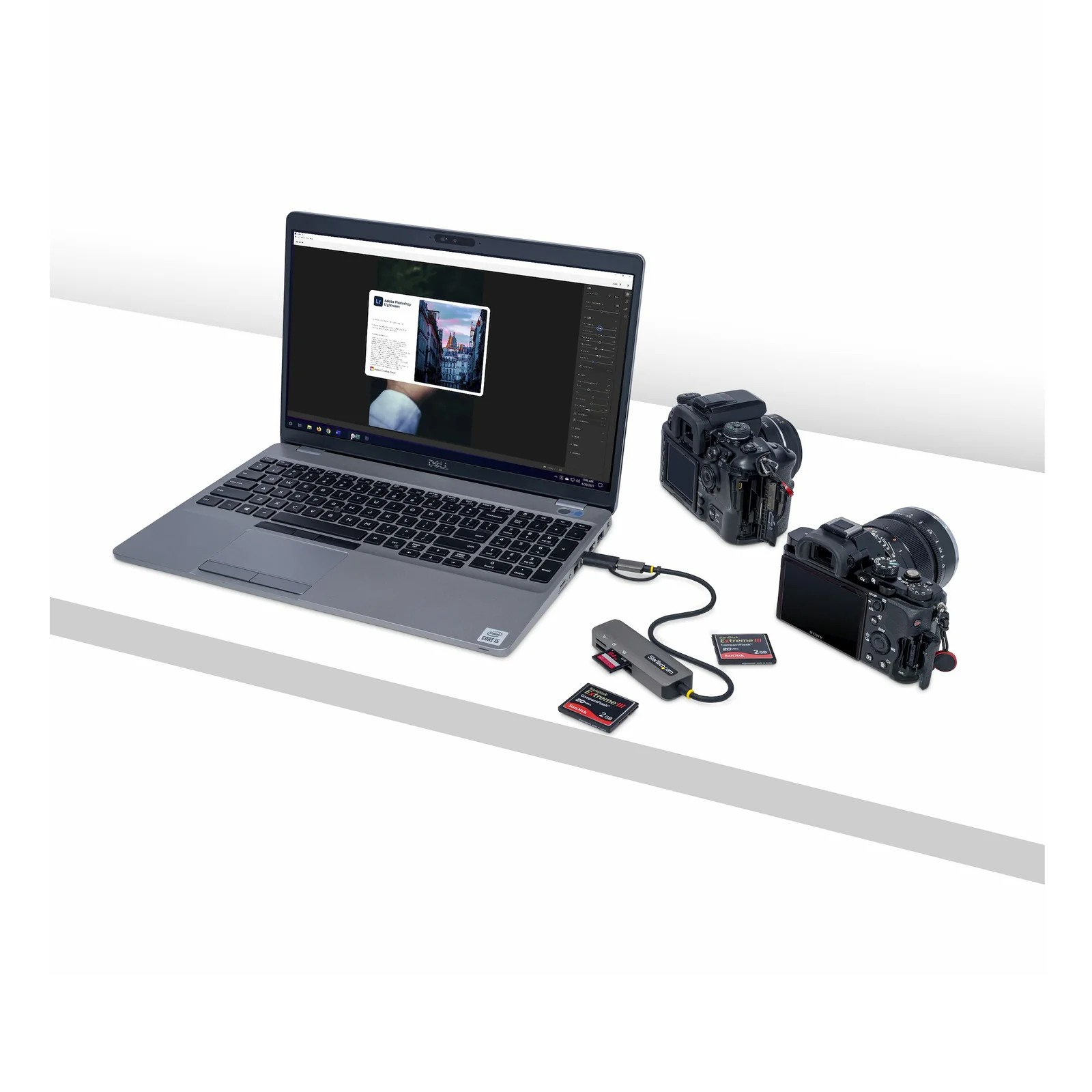 StarTech.com Lecteur de Cartes Mémoire Multi-Média, Lecteur de Cartes SD/microSD/CompactFlash, Adaptateur de Cartes Portables USB 5Gbps, Lecteur de Cartes USB-C avec Adaptateur USB-A - Compatible avec tous les OS
