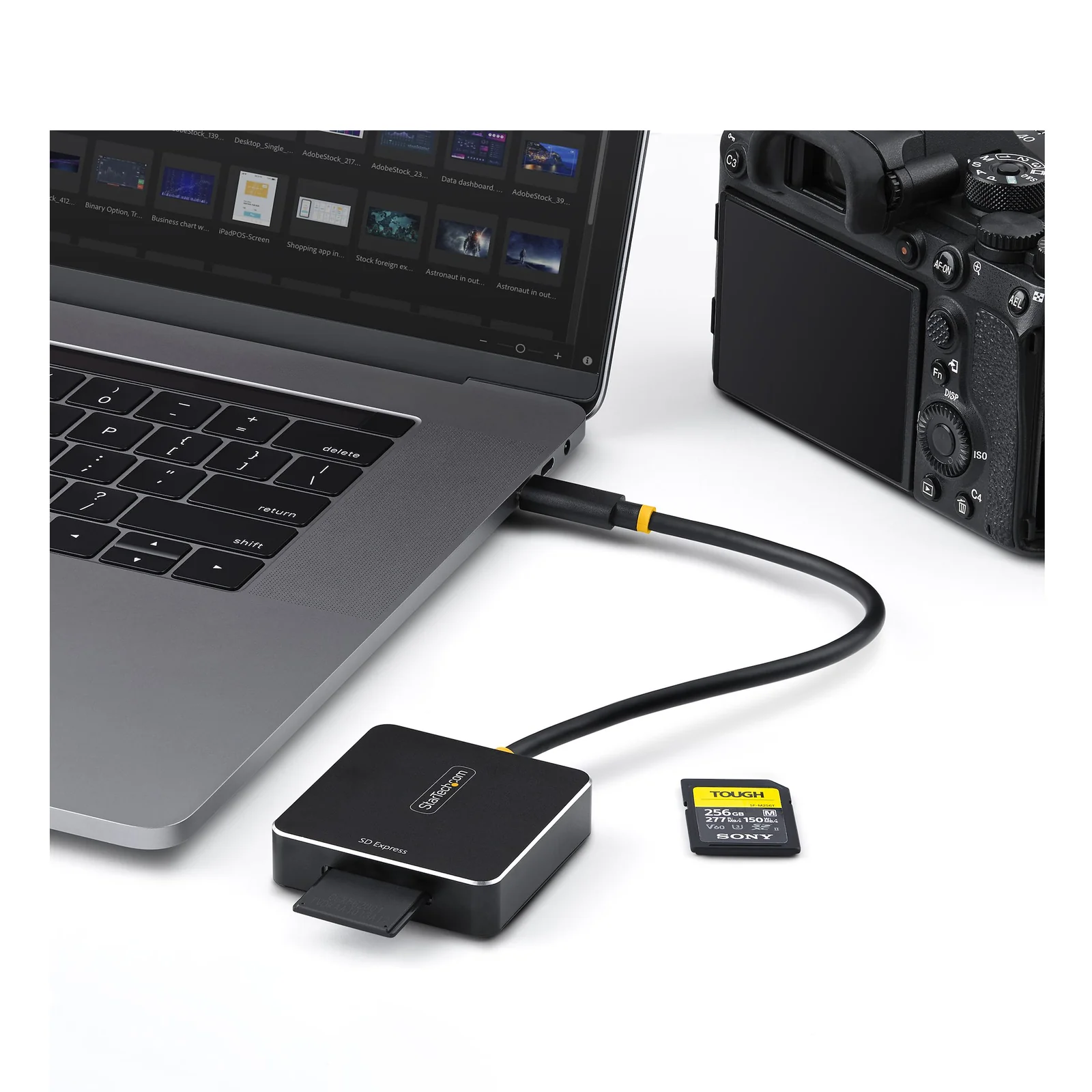 StarTech.com Lecteur de Cartes SD Express USB-C, USB 10Gbps, Lecteur de Cartes Mémoire Portable, Adaptateur USB Type-C vers Secure Digital 7.1, Fonctionne avec tous les Systèmes d'Exploitation