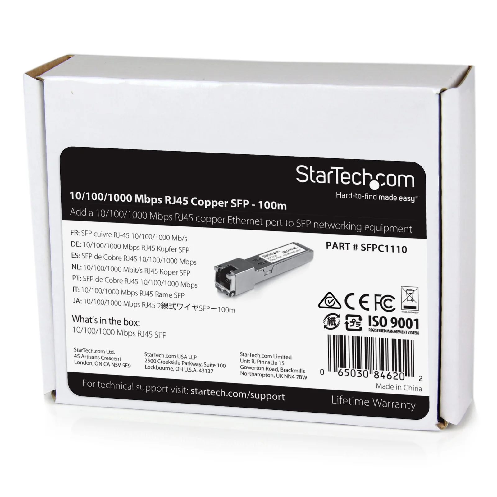 StarTech.com Module SFP GBIC compatible Cisco SFP-GE-T - Transceiver Mini GBIC 1000BASE-T