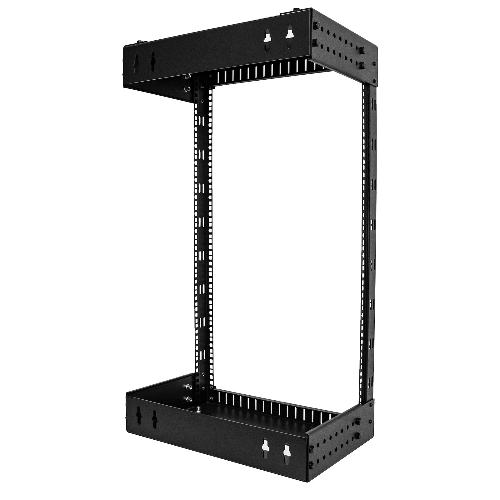 StarTech.com Rack Réseau Mural 18U à 2 Montants, Rack Serveur 19" à Cadre Ouvert avec Profondeur Ajustable, Rack de Données Mural pour IT/AV/Panneau de Patch/ Equipement IT - Écrous et Vis de Fixation Inclus