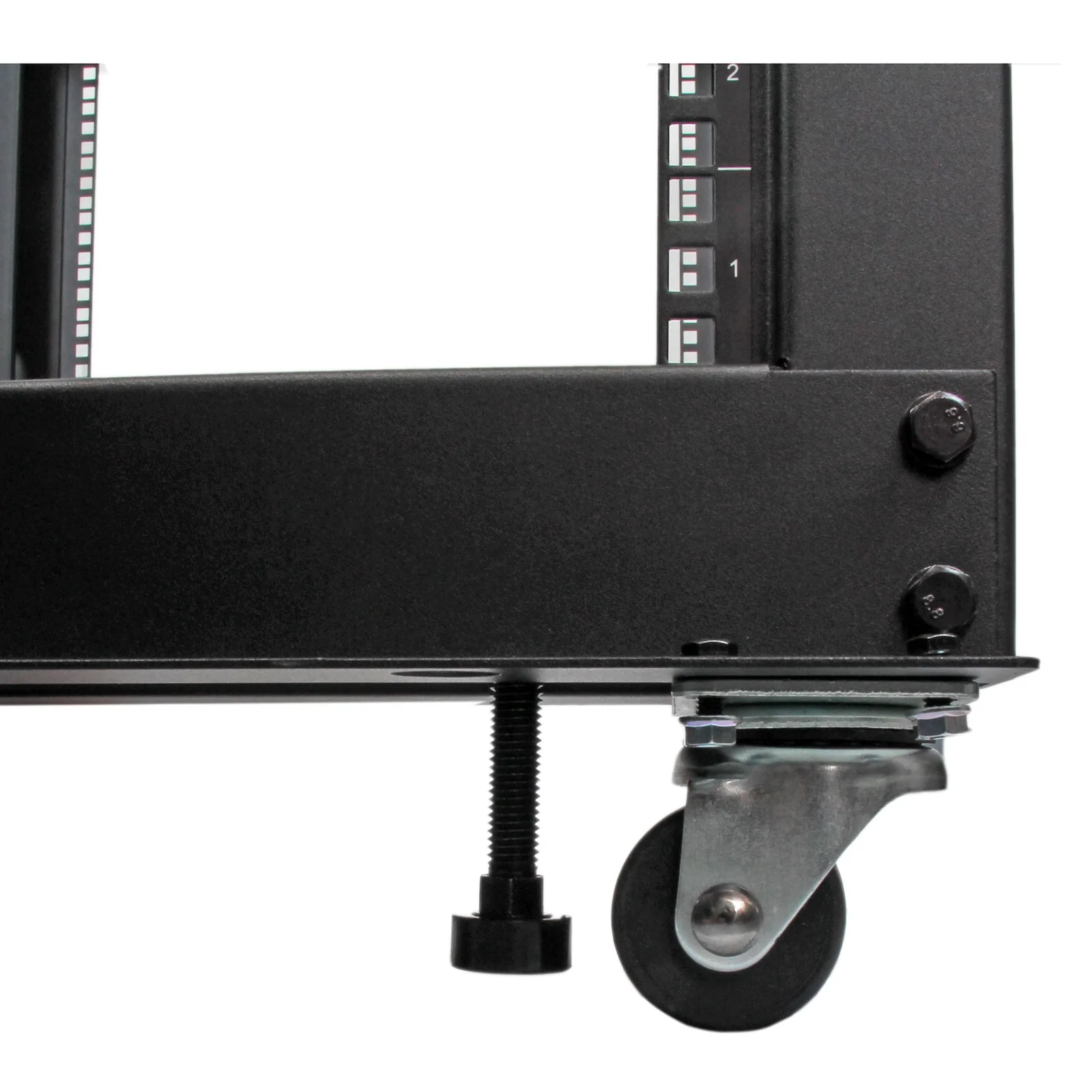 StarTech.com Rack Serveur Mobile 25U 4 Poteaux, Rack Réseau 19" 4 Poteaux avec Roulettes, Rack Roulant avec Profondeur Ajustable pour PC/AV/Données/Informatique - Roulettes, Pieds de nivellement ou Fixation au Sol