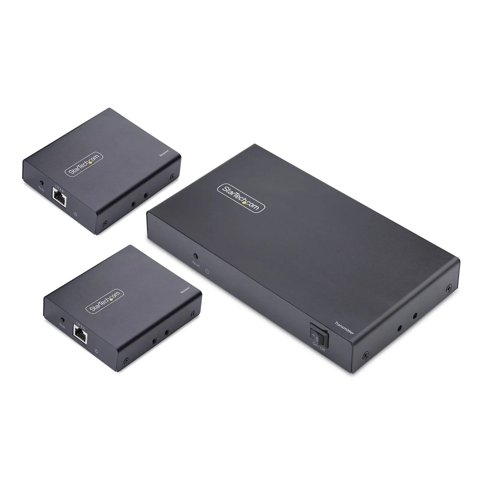 Rallonge et Répartiteur HDMI 4 Ports sur CAT6, 4K 60 Hz, Jusqu'à 70 m, Kit de Distribution HDMI 1x4 sur Ethernet avec IR et Alimentation par Câble