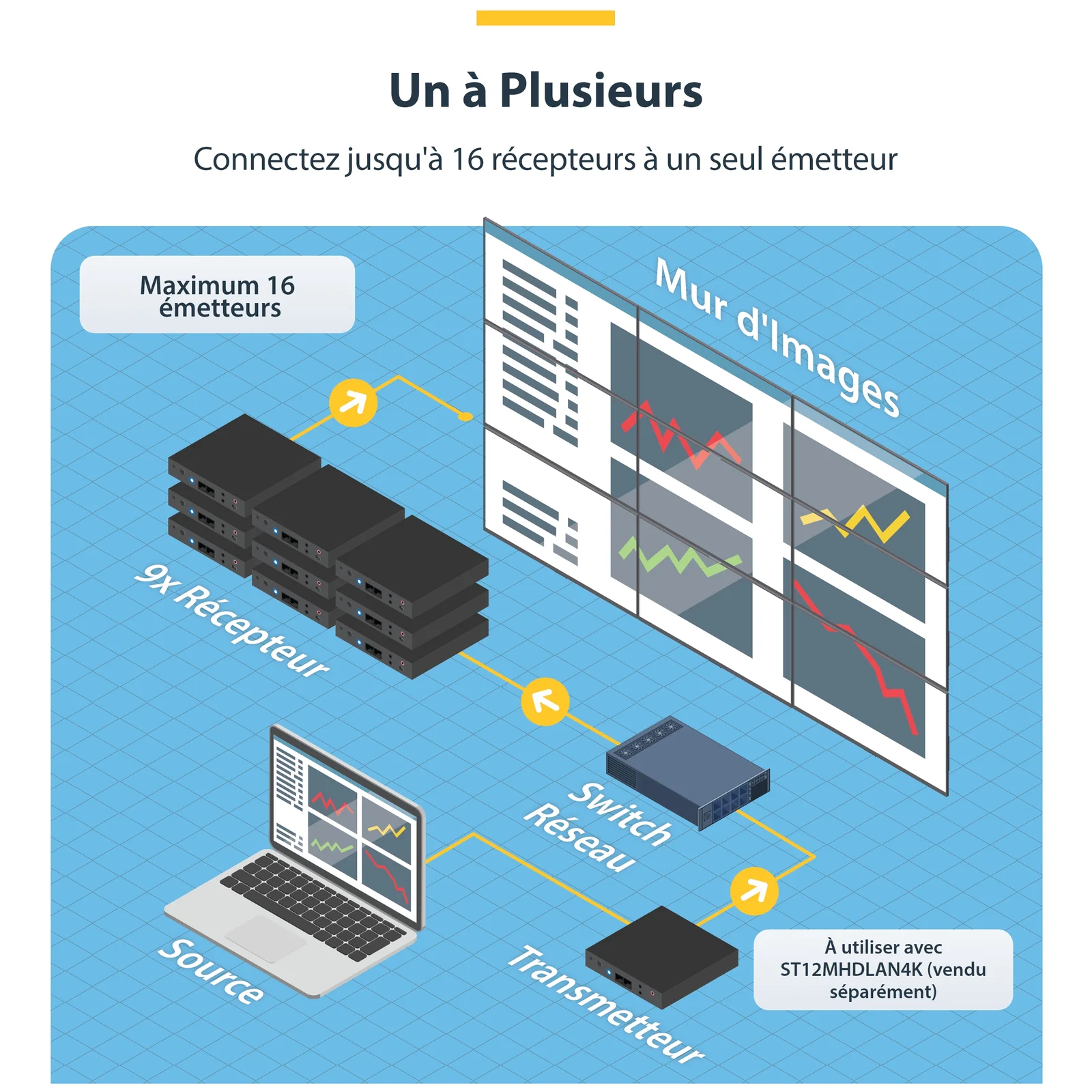 StarTech.com Récepteur HDMI 4K via IP pour ST12MHDLAN4K