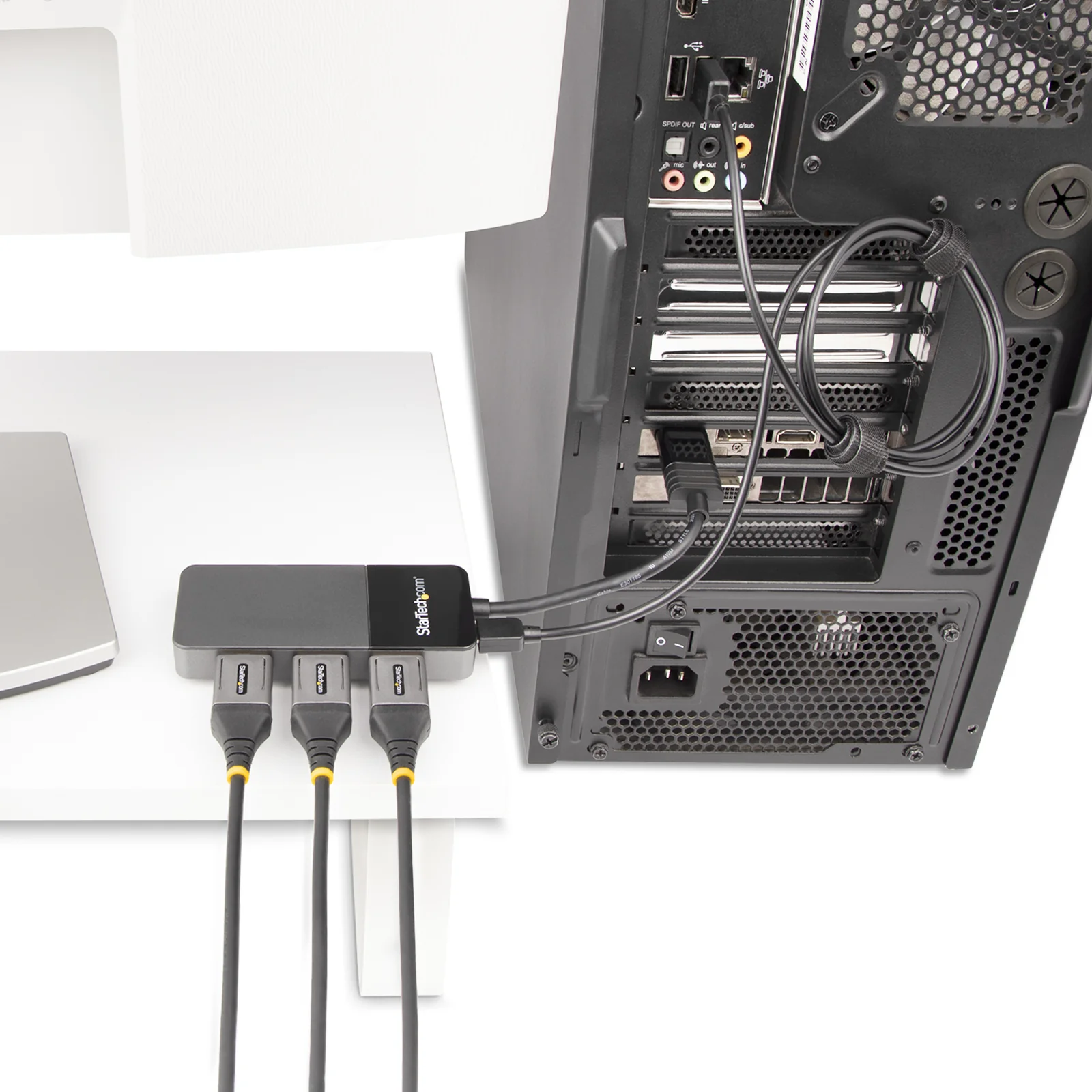 StarTech.com Répartiteur DisplayPort 1.4 à 3 ports, Adaptateur Multi-Moniteur DisplayPort vers 3x DP, Hub MST Triple pour Ordinateur 4K, Alimentation par Bus USB - Windows Uniquement