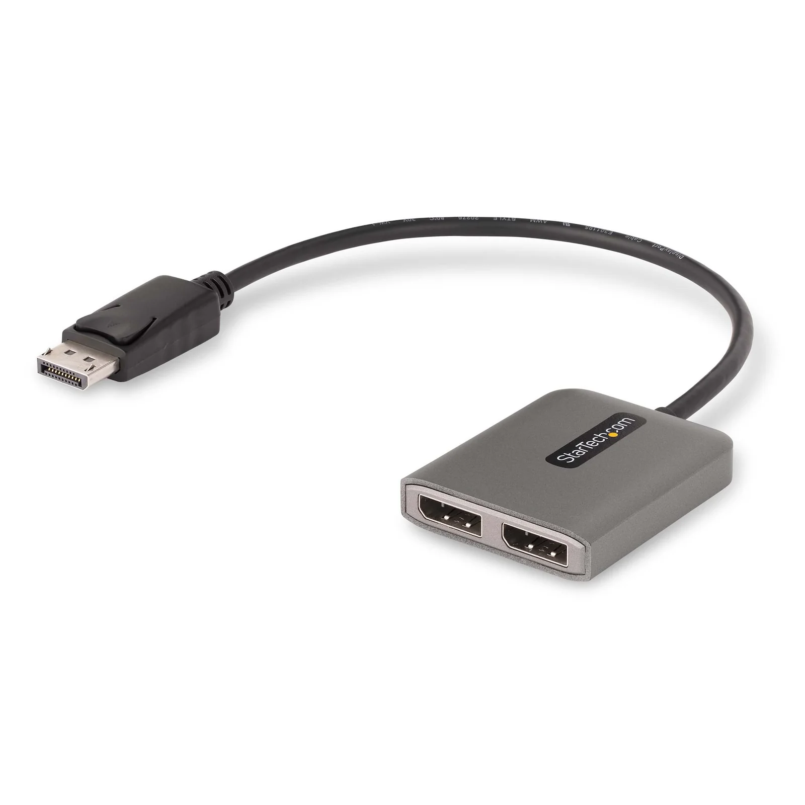 Répartiteur DisplayPort 1.4 pour Deux Moniteurs, Adaptateur DisplayPort vers 2x DP pour Plusieurs Moniteurs, Hub MST pour Ordinateur 5K 60Hz, Câble Extra-Long Intégré - Windows Uniquement