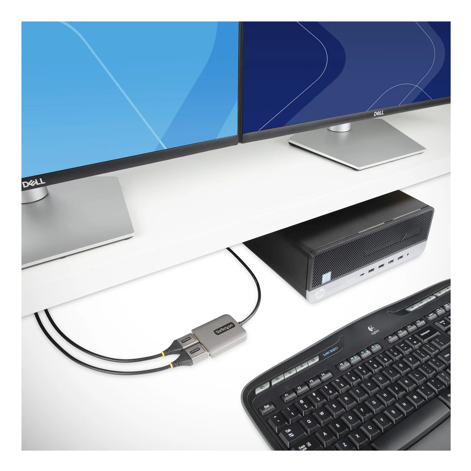 StarTech.com Répartiteur DisplayPort 1.4 pour Deux Moniteurs, Adaptateur DisplayPort vers 2x DP pour Plusieurs Moniteurs, Hub MST pour Ordinateur 5K 60Hz, Câble Extra-Long Intégré - Windows Uniquement