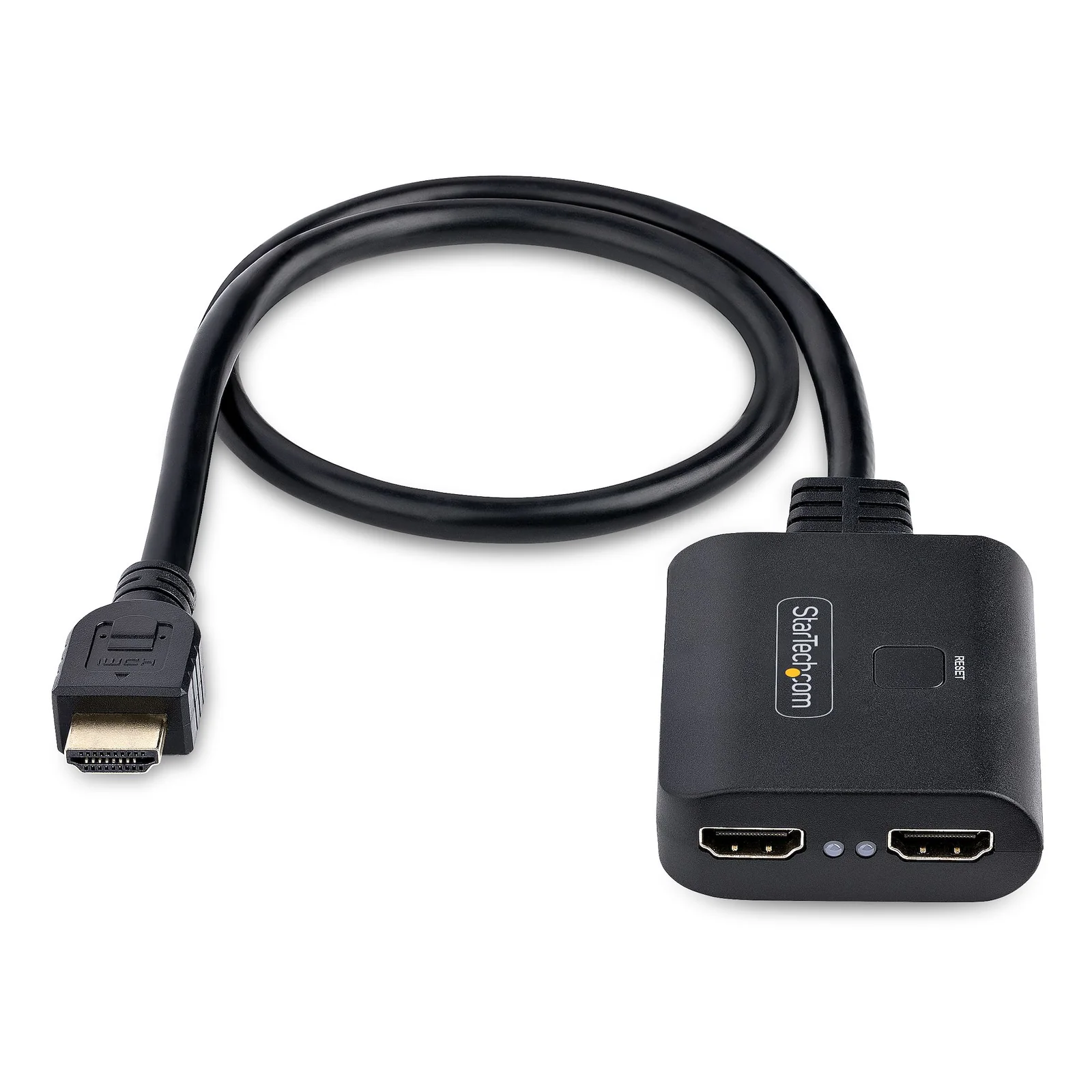 StarTech.com Répartiteur HDMI 2 Ports - Vidéo HDMI 2.0 4K 60Hz - Répartiteur HDMI 4K 1 Entrée 2 Sorties - Répartiteur 1x2 Affichage/Sortie HDMI, HDR/HDCP - Splitter avec Câble HDMI Intégré de 50 cm
