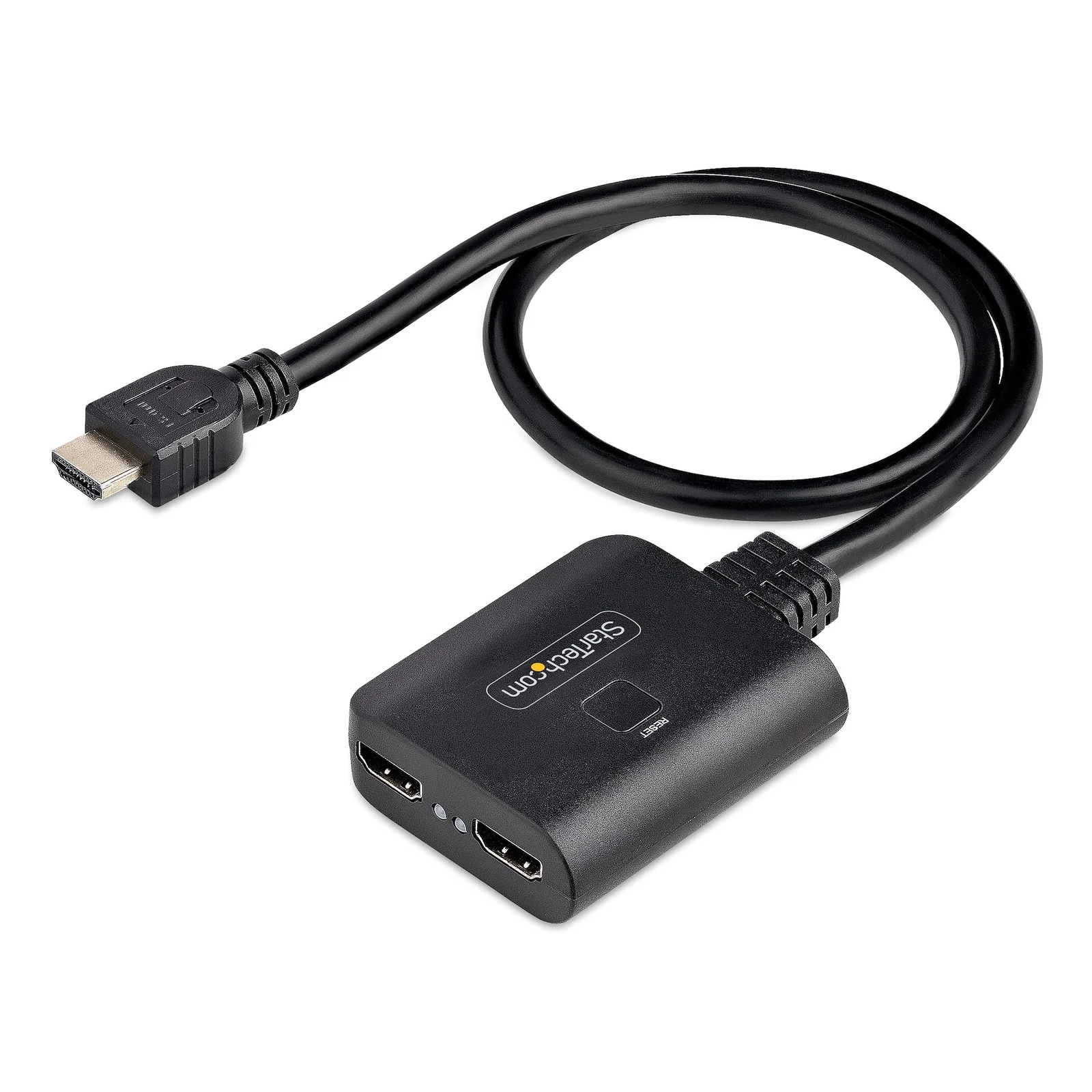 Répartiteur HDMI 2 Ports - Vidéo HDMI 2.0 4K 60Hz - Répartiteur HDMI 4K 1 Entrée 2 Sorties - Répartiteur 1x2 Affichage/Sortie HDMI, HDR/HDCP - Splitter avec Câble HDMI Intégré de 50 cm