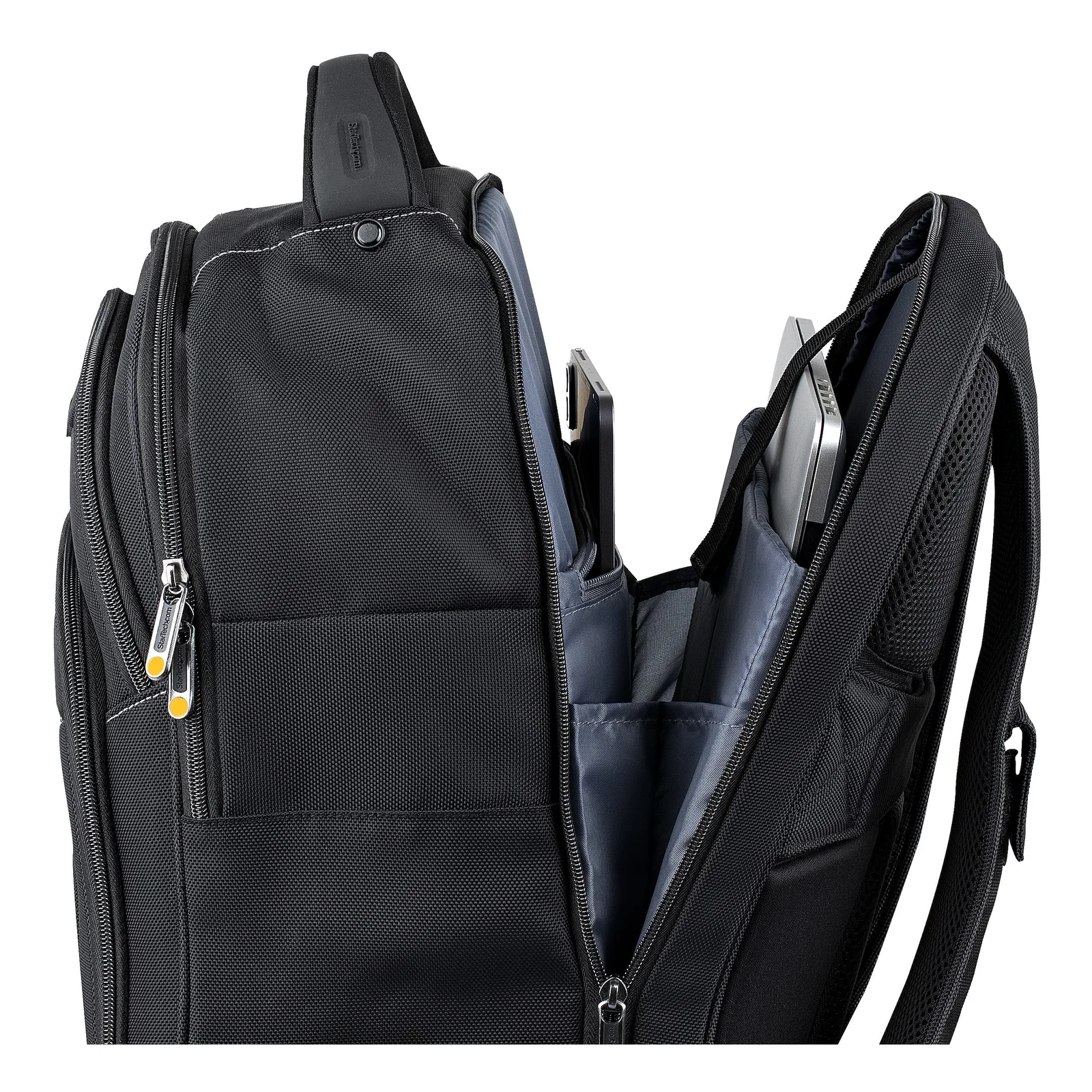 StarTech.com Sac à Dos Ordinateur Portable 17,3 pouces avec Compartiments Amovible pour Accessoires - Sac Informatique Professionnel High Tech - Pour Tous Déplacements - Résistant/Ergonomique - Nylon - PC/Tablette
