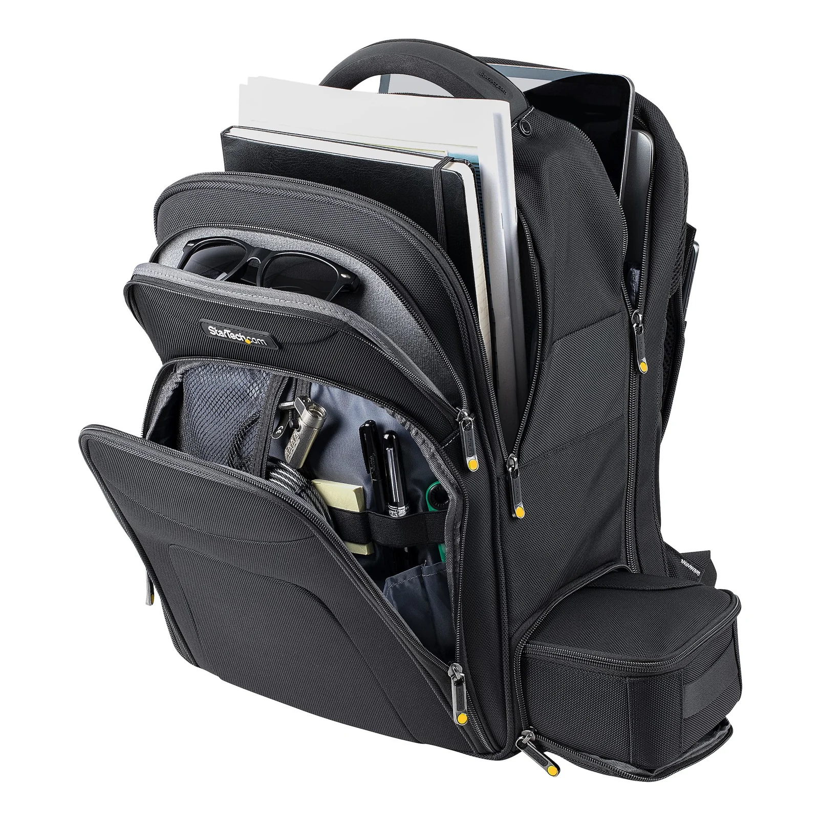 StarTech.com Sac à Dos Ordinateur Portable 17,3 pouces avec Compartiments Amovible pour Accessoires - Sac Informatique Professionnel High Tech - Pour Tous Déplacements - Résistant/Ergonomique - Nylon - PC/Tablette