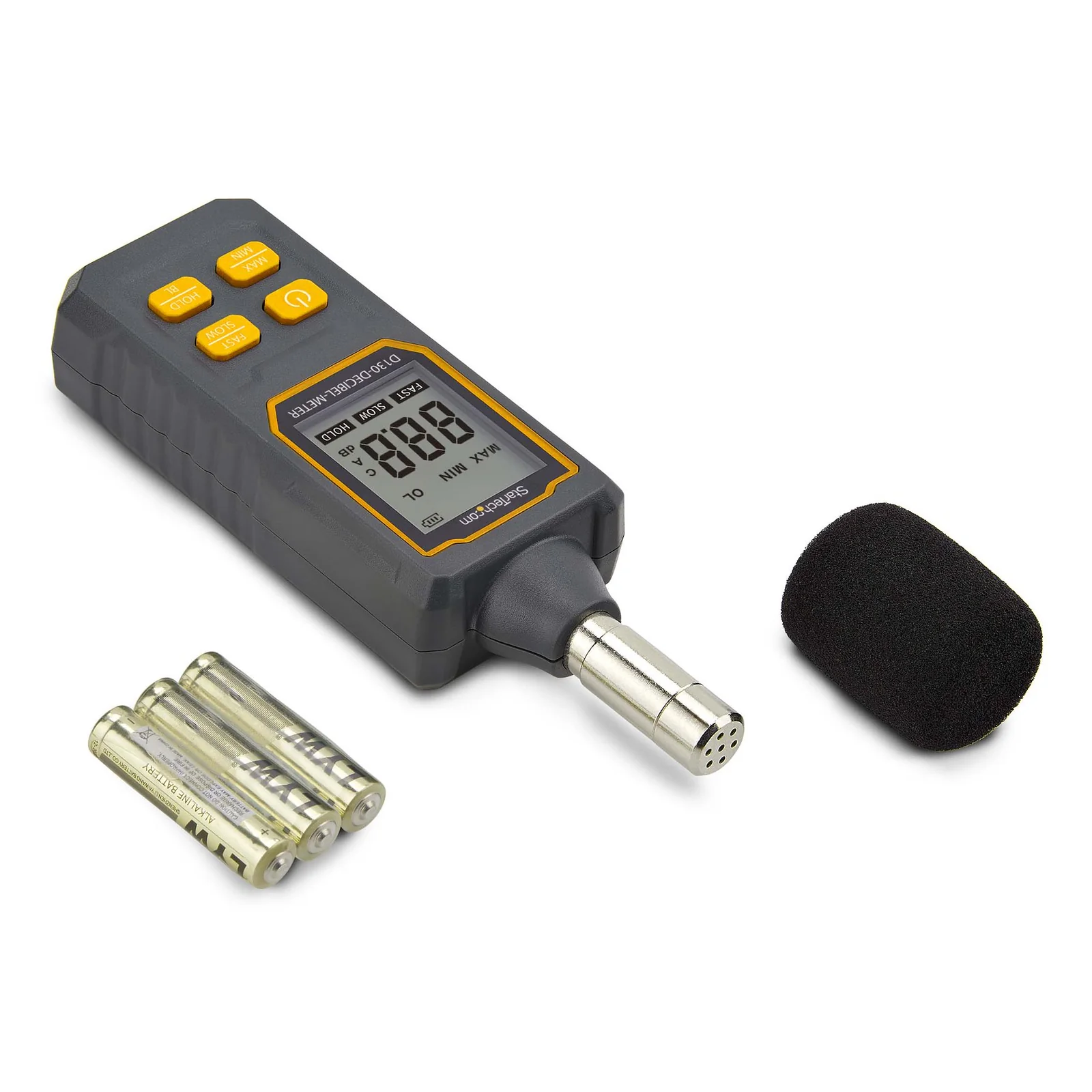 StarTech.com Sonomètre Numérique Portable avec Grand Écran LCD, Lecteur de Niveau de Bruit/Décibel pour Salle de Serveur/Bureau, Moniteur Audio, Gamme 30-130dBA, Lectures Min/Max précises