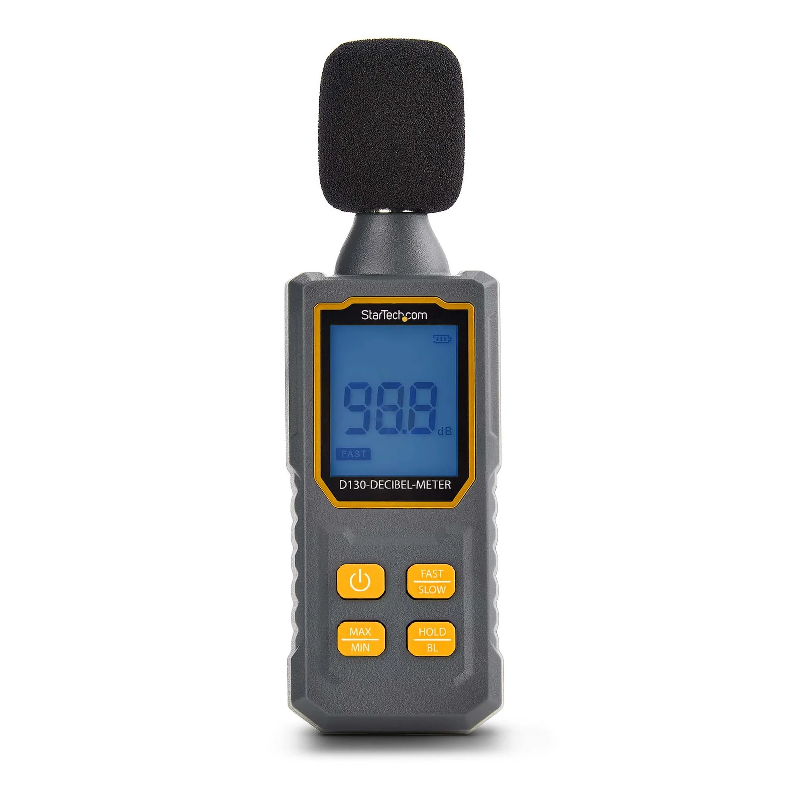 StarTech.com Sonomètre Numérique Portable avec Grand Écran LCD, Lecteur de Niveau de Bruit/Décibel pour Salle de Serveur/Bureau, Moniteur Audio, Gamme 30-130dBA, Lectures Min/Max précises