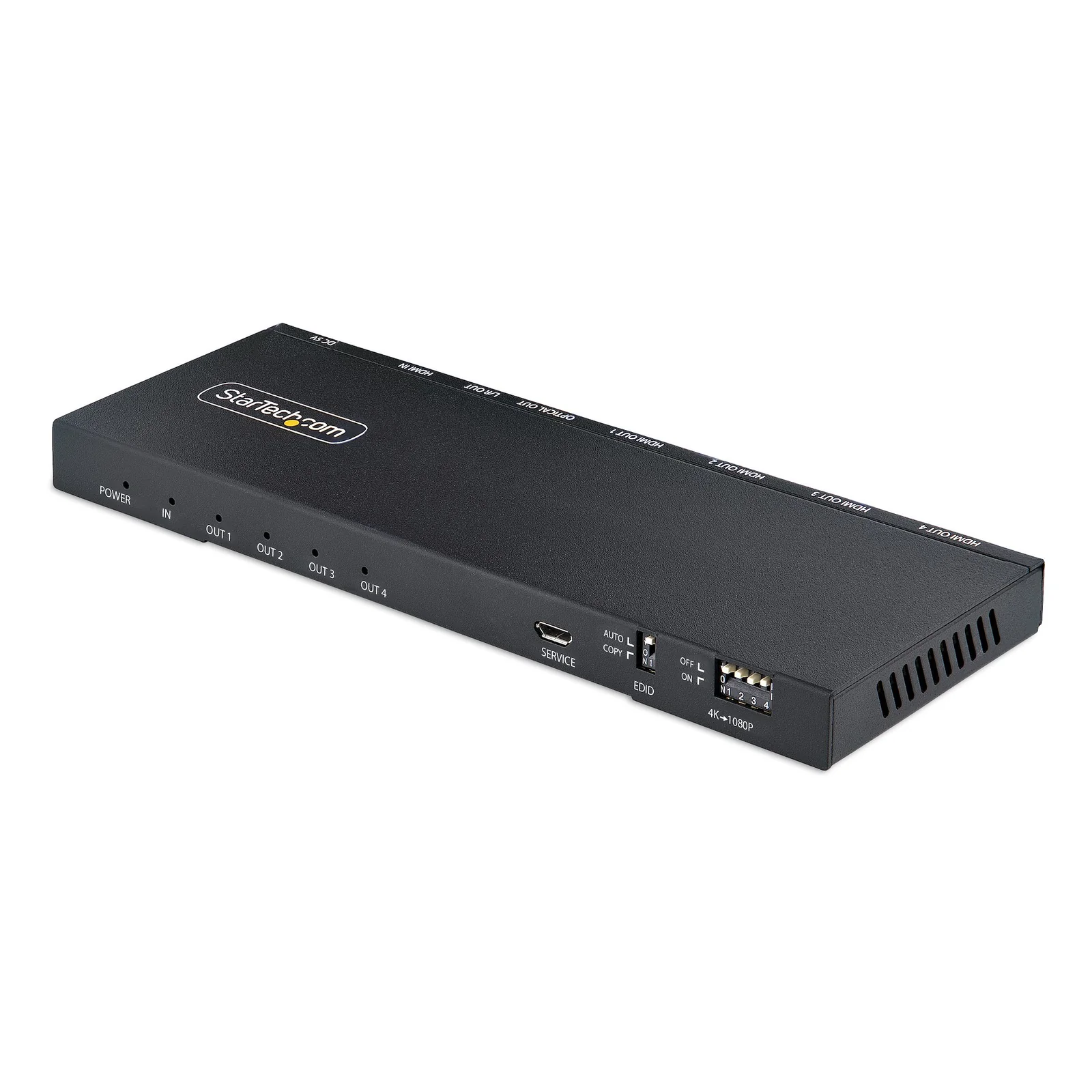 Splitter HDMI 4 Ports - Répartiteur HDMI 4K 60Hz avec Scaler Intégré - Répartiteur HDMI 1 Entrée 4 Sorties - Splitter HDMI 1080p PC - Port Optique 3.5mm