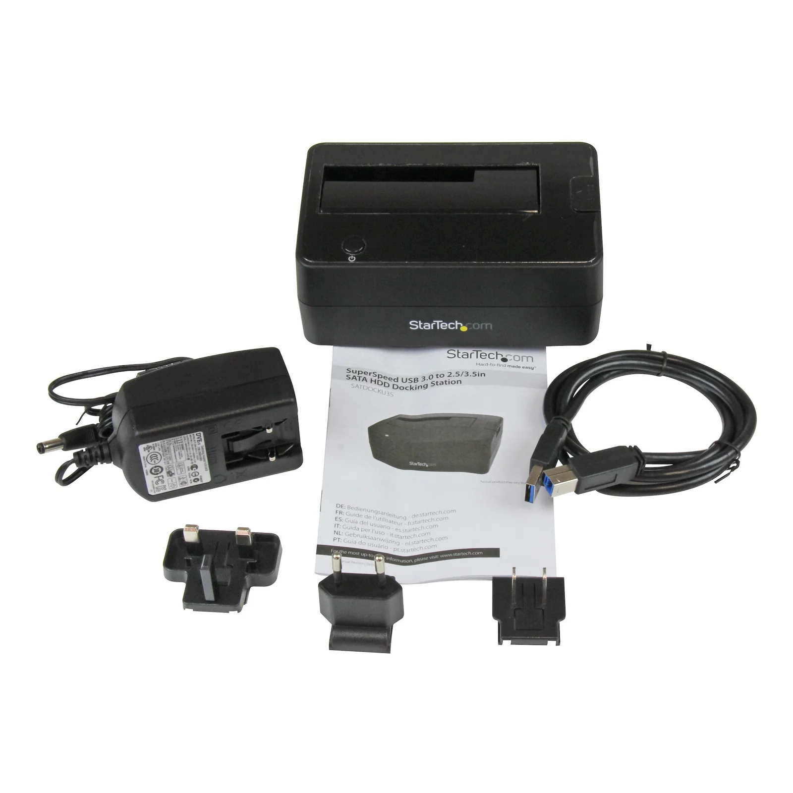 StarTech.com Station d'Accueil pour Disque Dur USB 3.0 à SATA à Baie Unique, Dock pour HDD USB 3.0 (5 Gbps), Docking Station pour HDD/SSD Externe 2,5/3,5" SATA I/II/III - Chargement par le Haut