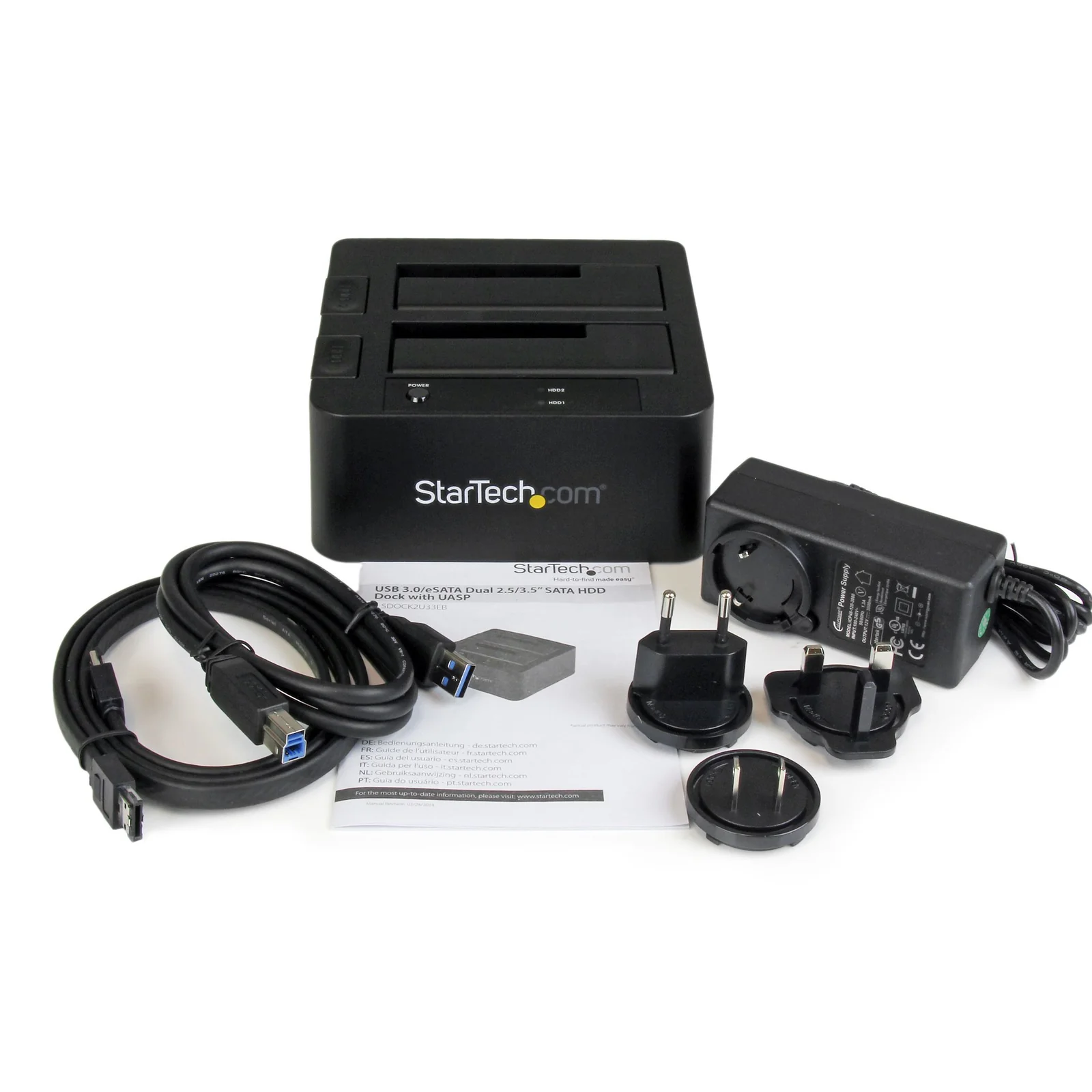 StarTech.com Station d'accueil USB 3.0 / eSATA pour 2 disques durs SATA III de 2,5 / 3,5 - Dock HDD / SSD avec UASP