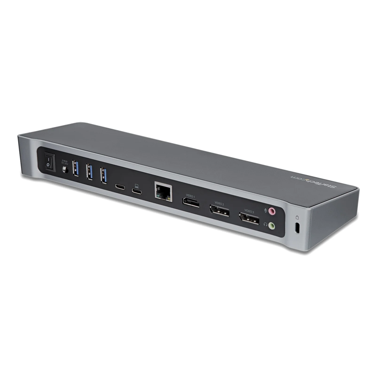 StarTech.com Station d'Accueil USB-C 4K, Station d'Accueil pour Moniteur Triple UHD 4K, Mac & Windows, USB C vers HDMI & DisplayPort, 100W Power Delivery, Hub 5x USB 5Gbps