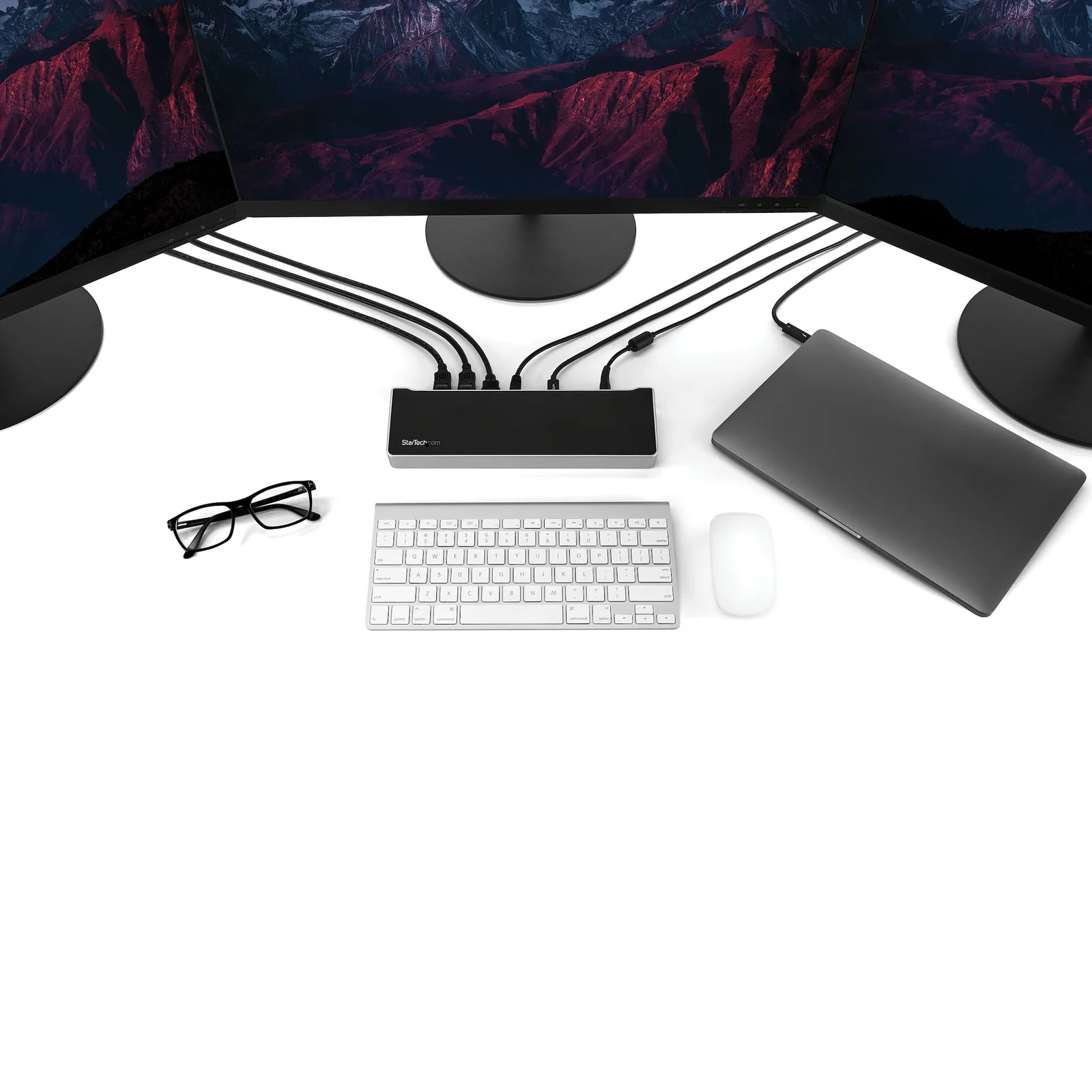 StarTech.com Station d'Accueil USB-C 4K, Station d'Accueil pour Moniteur Triple UHD 4K, Mac & Windows, USB C vers HDMI & DisplayPort, 100W Power Delivery, Hub 5x USB 5Gbps