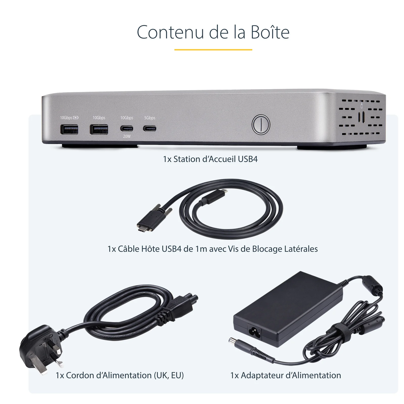 StarTech.com Station d'Accueil USB4 à 2 Écrans, Double HDMI 4K 120 Hz ou Simple HDMI 8K 60 Hz, Recharge de PC 100W, 2,5 GbE, Dock Multi-Écrans USB-C, Sans Pilote