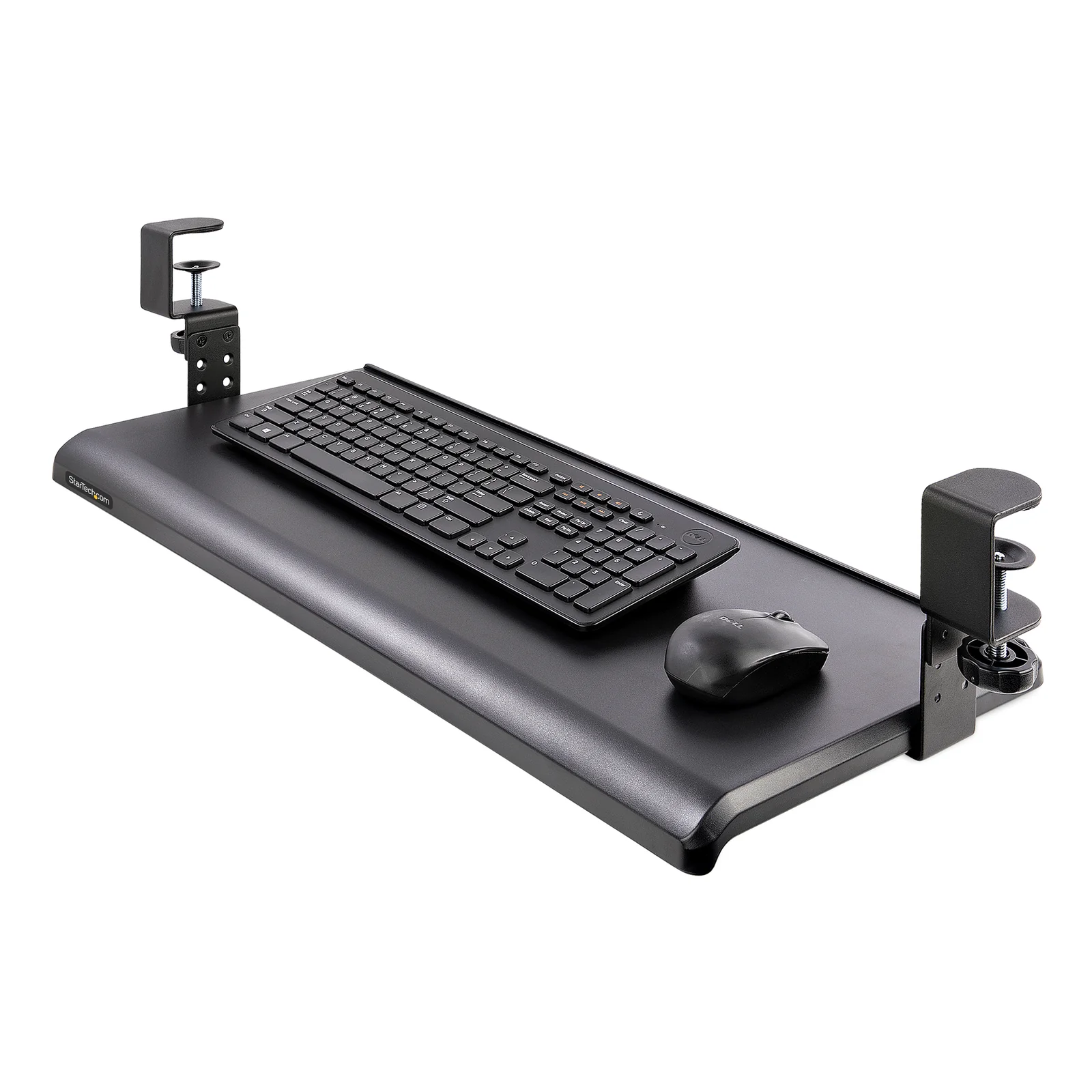 StarTech.com Support Clavier Coulissant Sous Bureau - Support Clavier Ergonomique à Pince en C - Tiroir Clavier Coulissant, Jusqu'à 12kg - Tablette Coulissante, Clavier et Souris - Porte Clavier (100/120 ou 140mm)