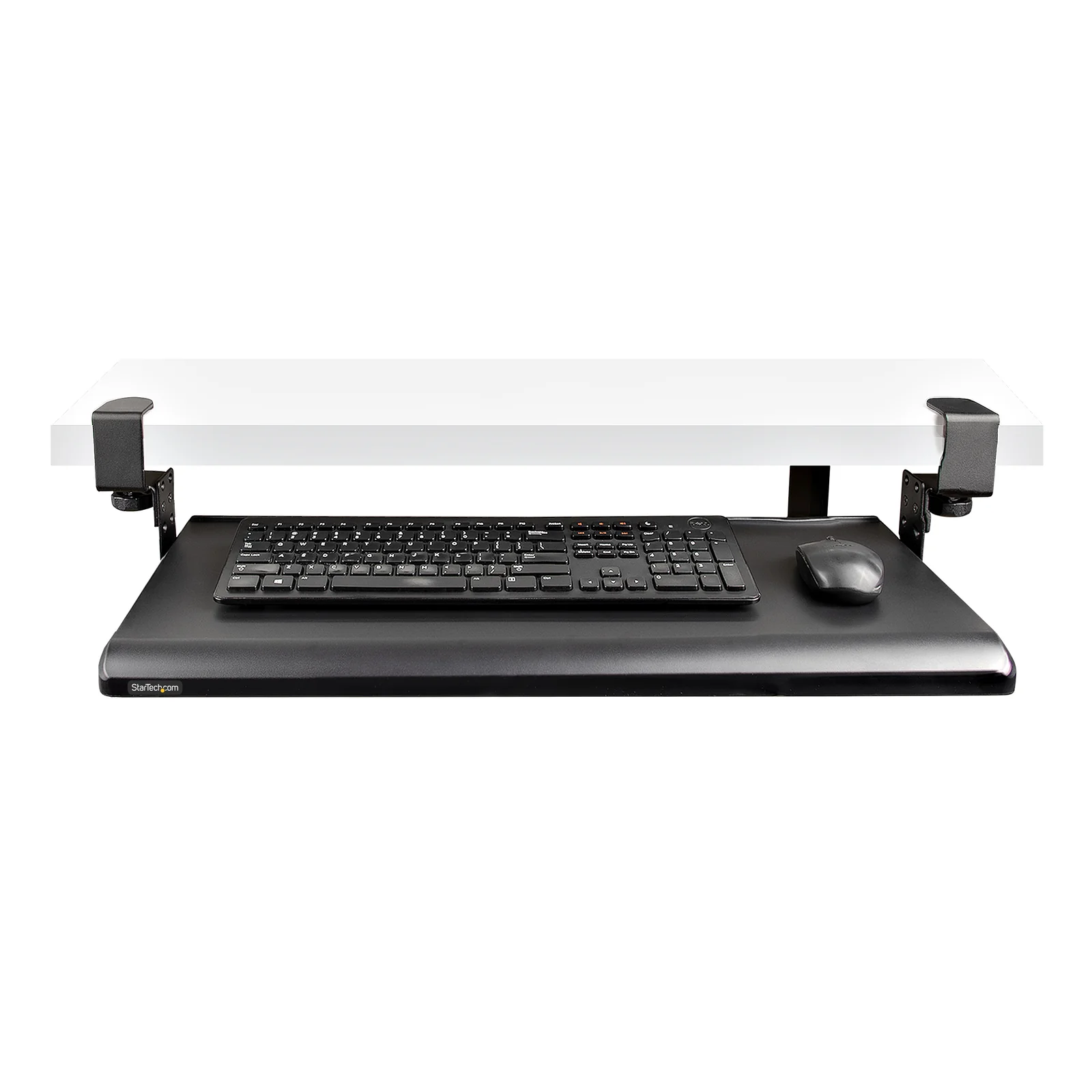StarTech.com Support Clavier Coulissant Sous Bureau - Support Clavier Ergonomique à Pince en C - Tiroir Clavier Coulissant, Jusqu'à 12kg - Tablette Coulissante, Clavier et Souris - Porte Clavier (100/120 ou 140mm)