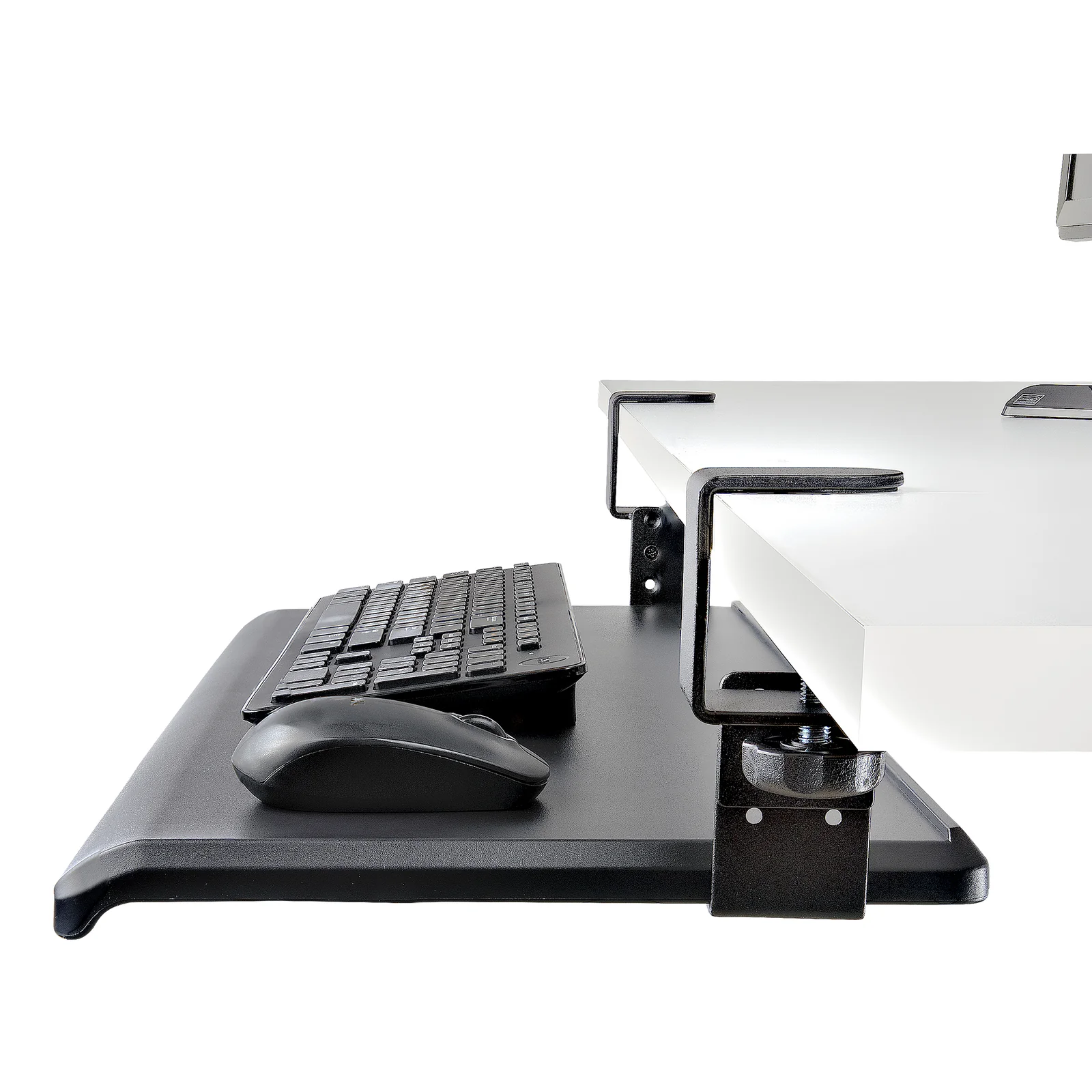 StarTech.com Support Clavier Coulissant Sous Bureau - Support Clavier Ergonomique à Pince en C - Tiroir Clavier Coulissant, Jusqu'à 12kg - Tablette Coulissante, Clavier et Souris - Porte Clavier (100/120 ou 140mm)