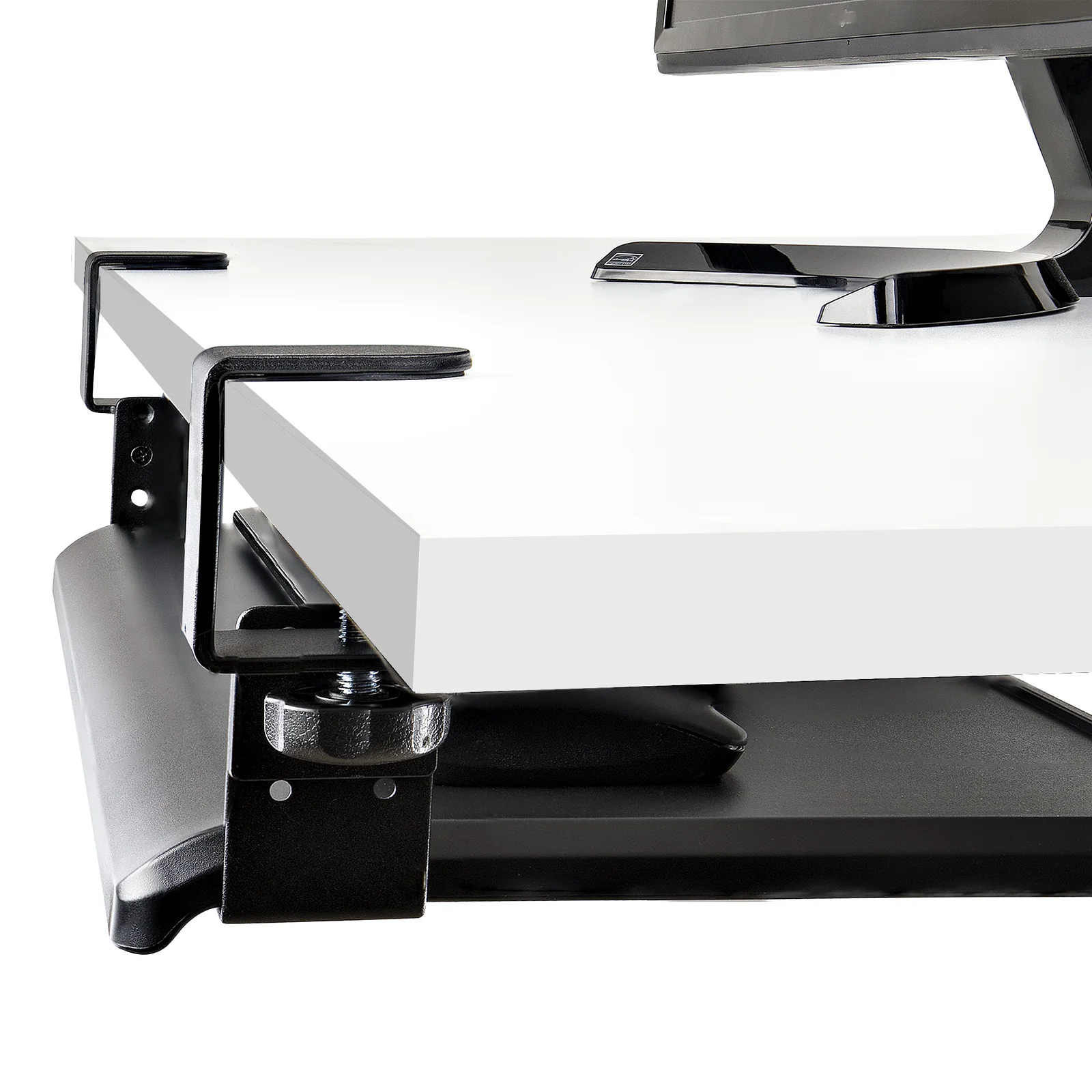 StarTech.com Support Clavier Coulissant Sous Bureau - Support Clavier Ergonomique à Pince en C - Tiroir Clavier Coulissant, Jusqu'à 12kg - Tablette Coulissante, Clavier et Souris - Porte Clavier (100/120 ou 140mm)