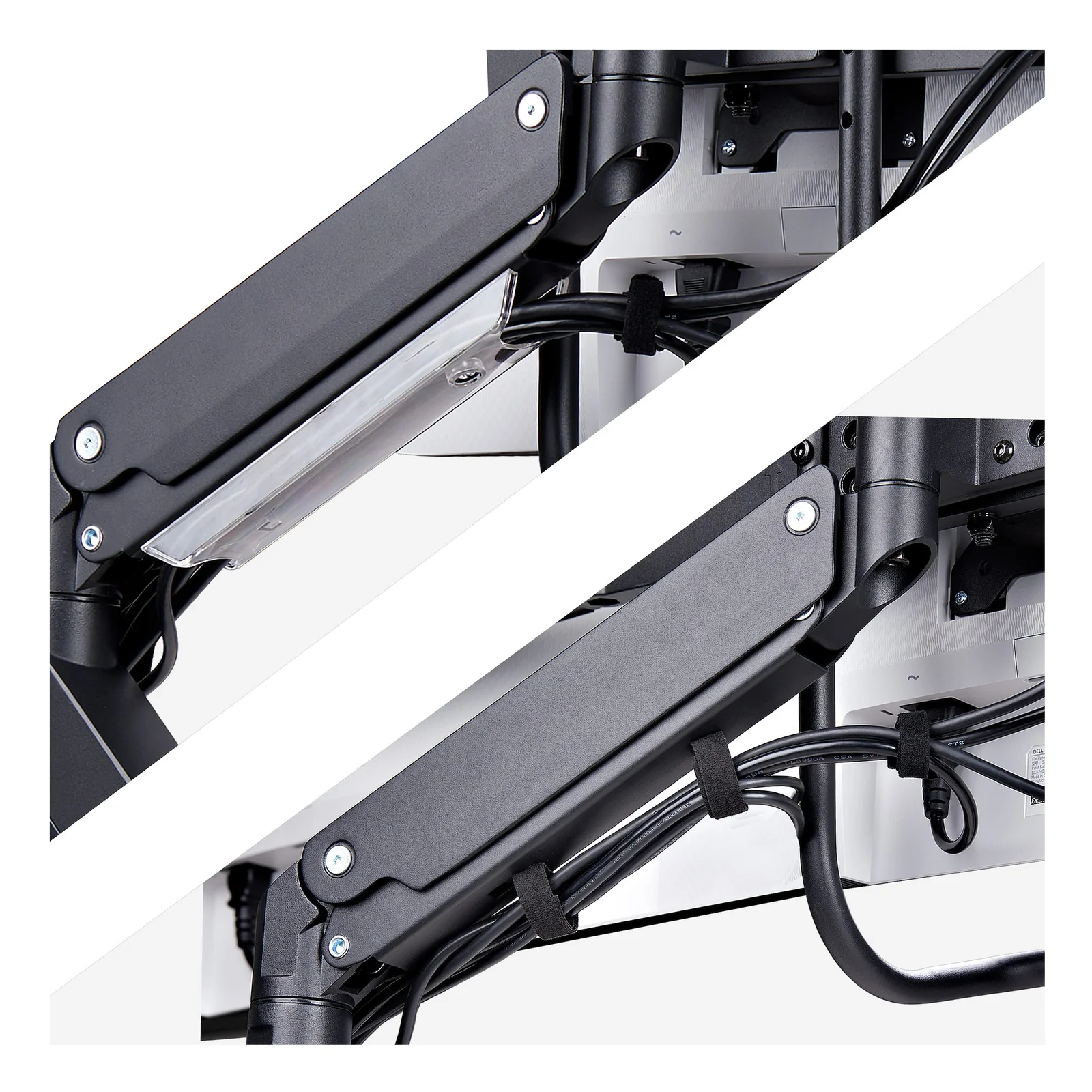 StarTech.com Support de Bureau pour 3 Écrans 27", VESA 75x75/100x100, Bras Articulé Réglable sans Outils, Pince en C/Passe-Fil, Support d'Écrans 27 pouces, Bras pour Moniteur Assisté par Ressort