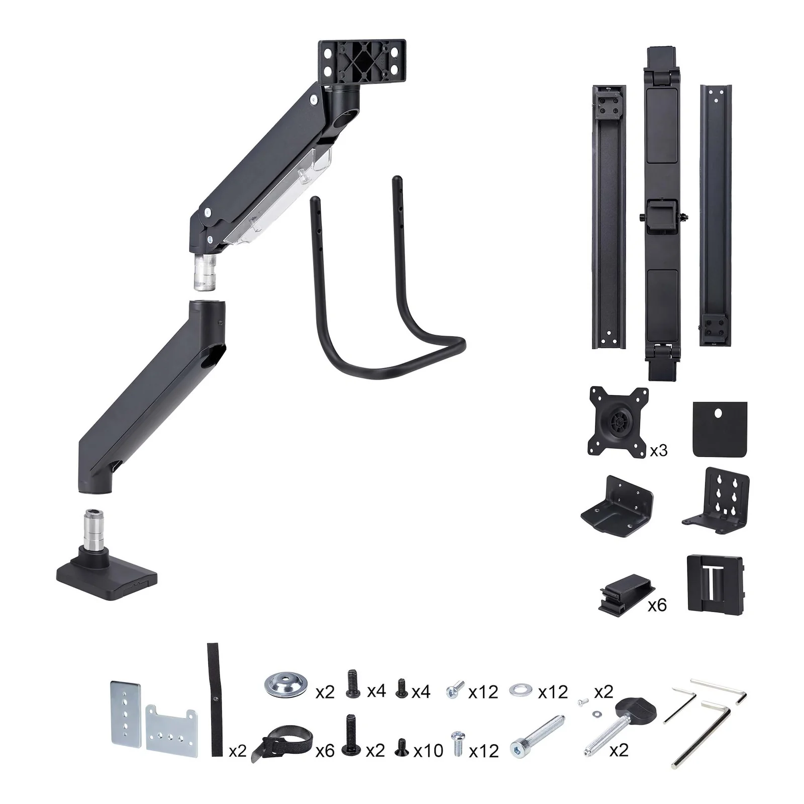 StarTech.com Support de Bureau pour 3 Écrans 27", VESA 75x75/100x100, Bras Articulé Réglable sans Outils, Pince en C/Passe-Fil, Support d'Écrans 27 pouces, Bras pour Moniteur Assisté par Ressort