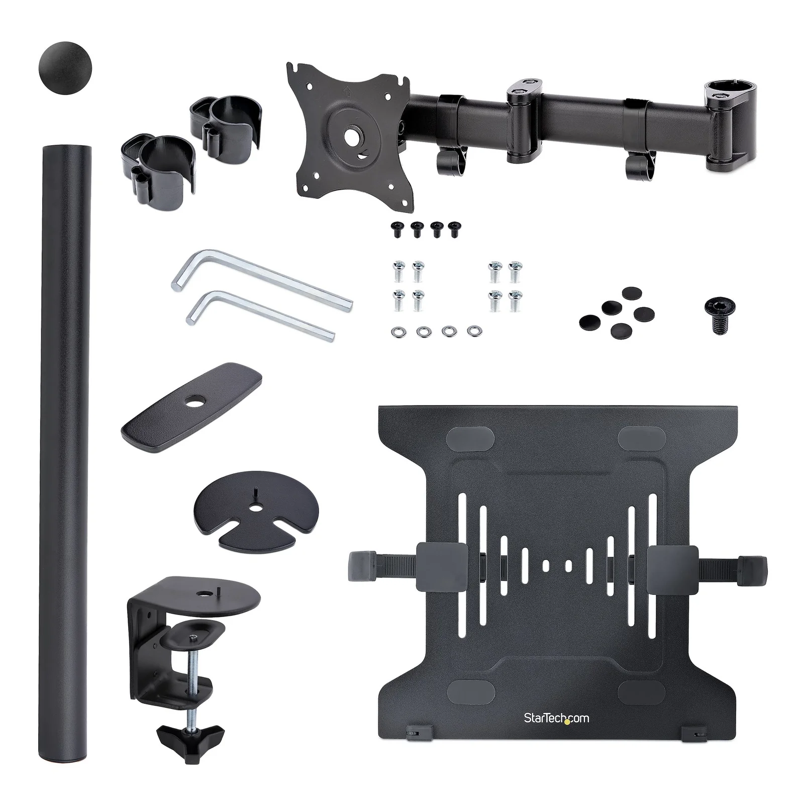 StarTech.com Support de Bureau pour Ordinateur Portable - Support PC Portable (4,5kg) - Support de Bureau pour Écran/Moniteur jusqu'à 34" (8kg) - Support Bureau VESA - Bras Ordinateur Portable Bureau