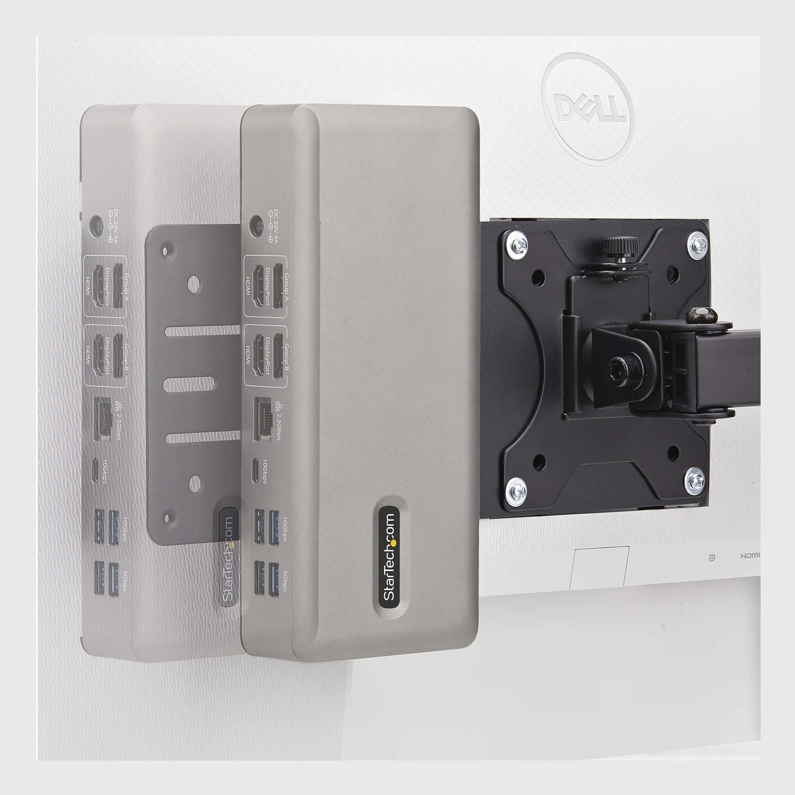 StarTech.com Support de Montage VESA pour NUC/Clients Fins ou Station d'Acceuil pour Ordinateurs Portables, Plaque d'Extension Compatible VESA 75x75/100x100 pour Mini PC