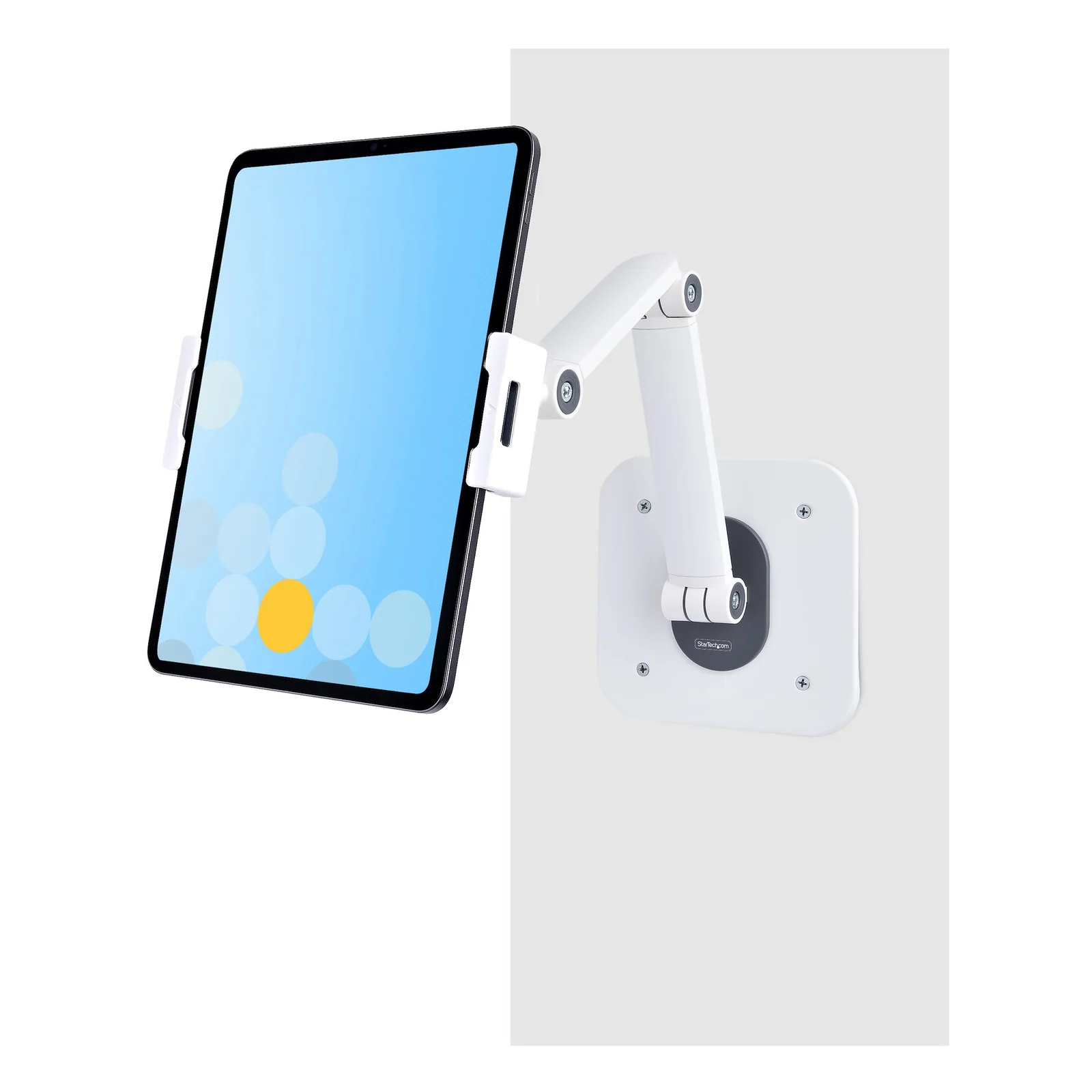 StarTech.com Support de Tablettes Réglable pour Bureau - Support Mural - Capacité 1kg - Support Universel Ergonomique et Articulé pour Tablettes - Support Tablette sur Pied Pivotant/Rotatif