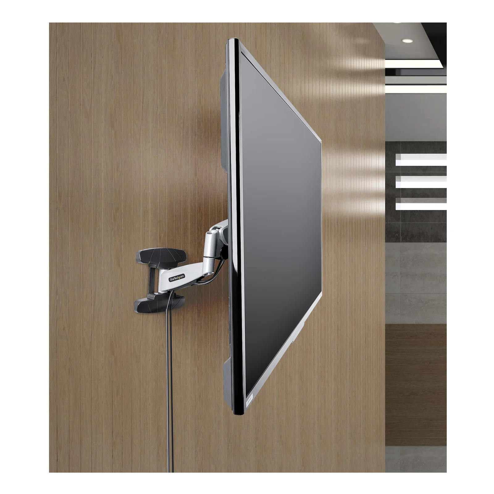 StarTech.com Support Mural TV VESA - Fixation Murale VESA Réglable pour Écrans 23-55" - Support Mural TV Mince Supportant 30kg - Bras Articulé TV 55 pouces - Support Mural TV Pivotant/Extensible/Basculant