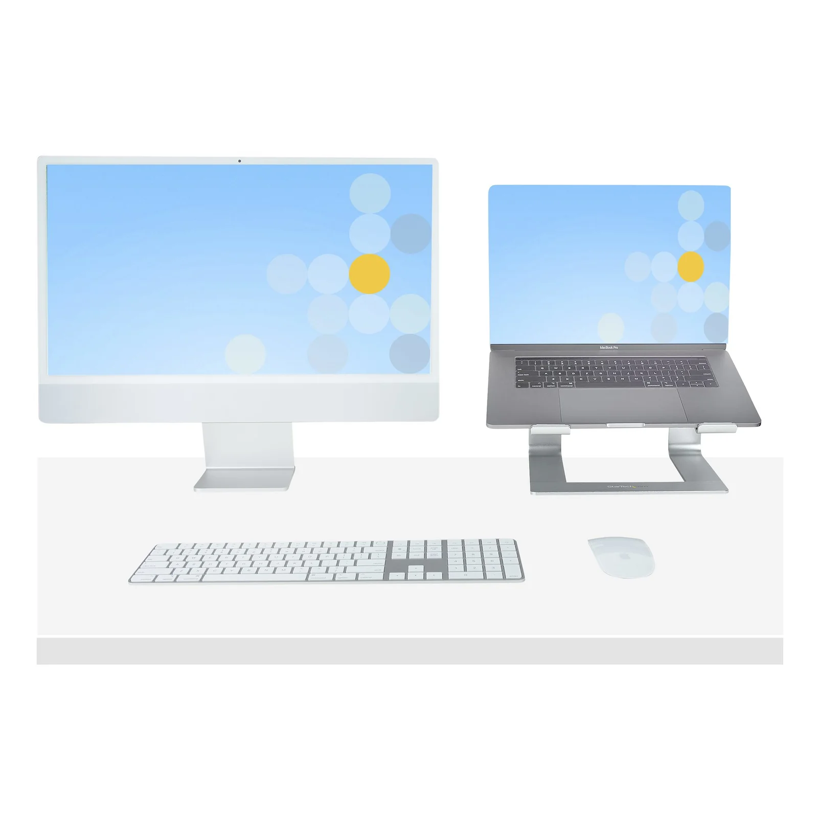 StarTech.com Support Ordinateur Portable (5kg) - Socle Ordinateur Portable en Aluminium, Argenté - Réhausseur PC pour MacBook Air/Pro, Dell XPS, Lenovo - Élévateur/Surélévateur Ergonomique pour Bureau