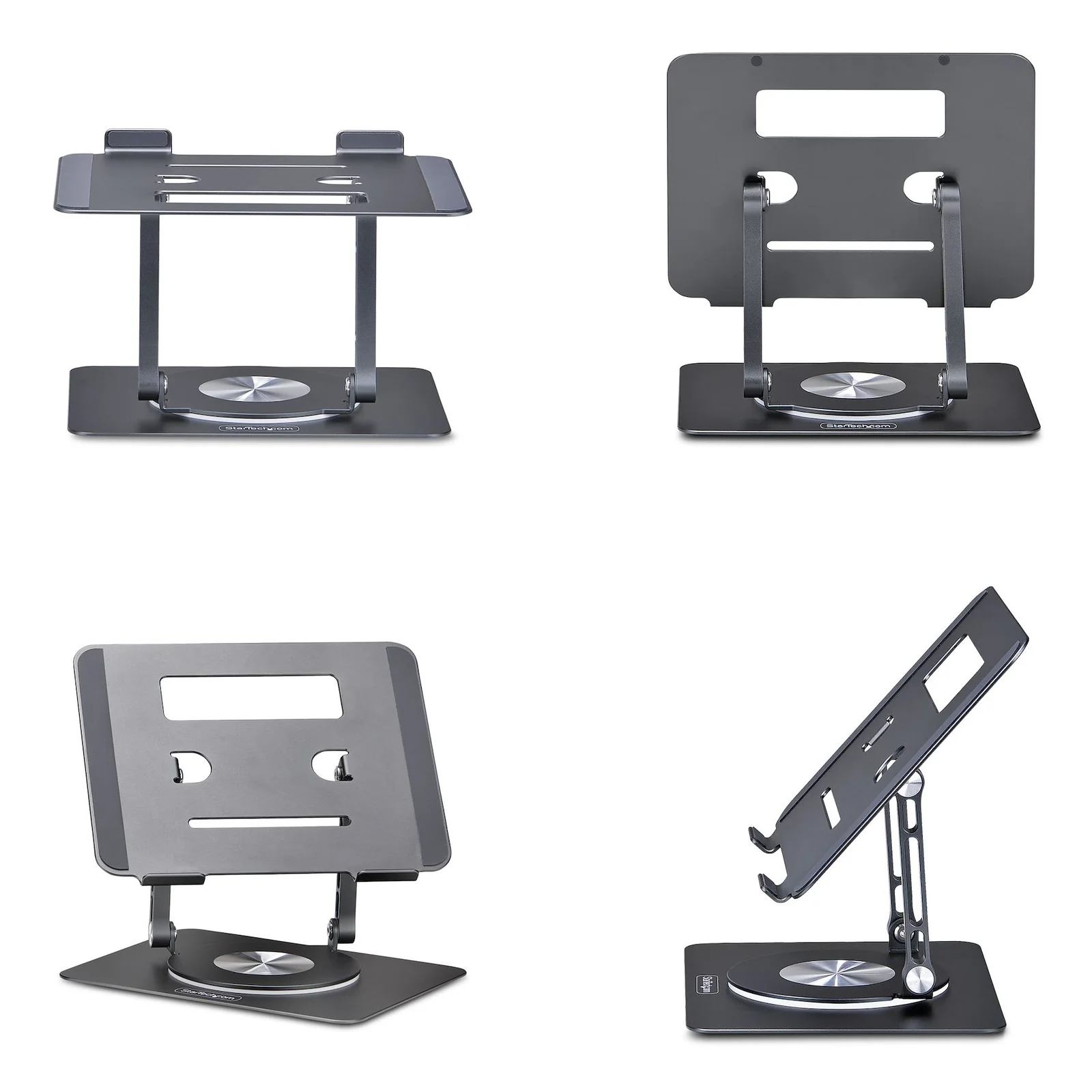 StarTech.com Support Rotatif pour PC Portable, Base Pivotante à 360&deg;, Support Rotatif pour Bureau, Hauteur et Inclinaison Réglables, Poids Max 5kg, Construction en Aluminium, Design Portable