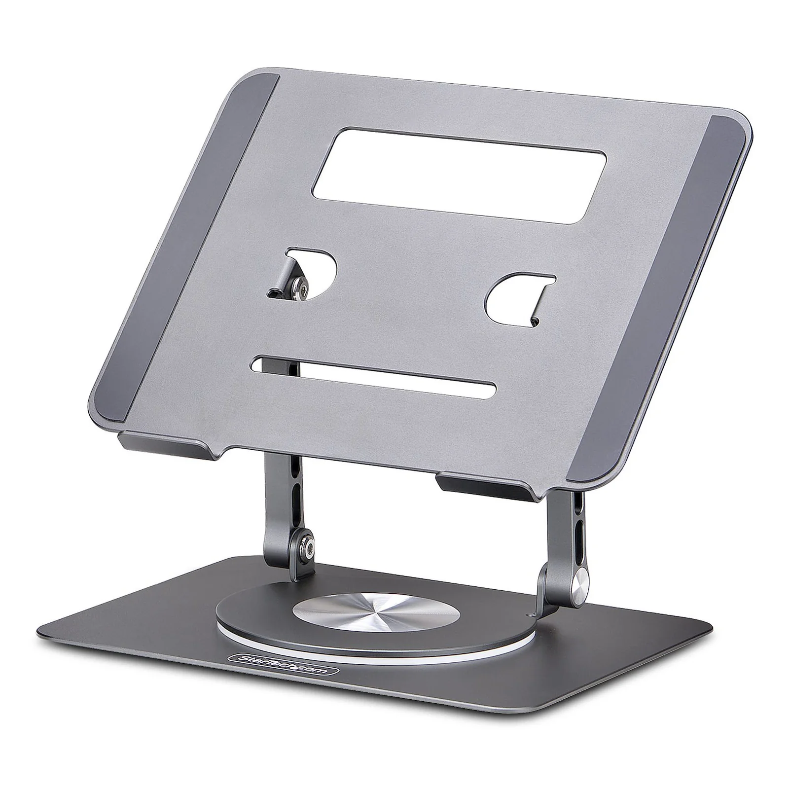 Support Rotatif pour PC Portable, Base Pivotante à 360&deg;, Support Rotatif pour Bureau, Hauteur et Inclinaison Réglables, Poids Max 5kg, Construction en Aluminium, Design Portable