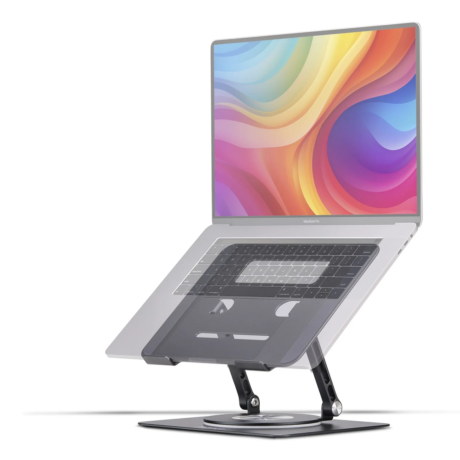 StarTech.com Support Rotatif pour PC Portable, Base Pivotante à 360&deg;, Support Rotatif pour Bureau, Hauteur et Inclinaison Réglables, Poids Max 5kg, Construction en Aluminium, Design Portable