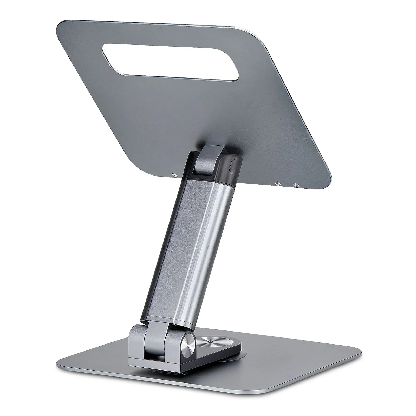 StarTech.com Support Télescopique pour PC Portable, Base Pivotante à 360&deg;, Support Rotatif pour Bureau, Hauteur et Inclinaison Réglables, Poids Max 5kg, Construction en Aluminium, Design Portable