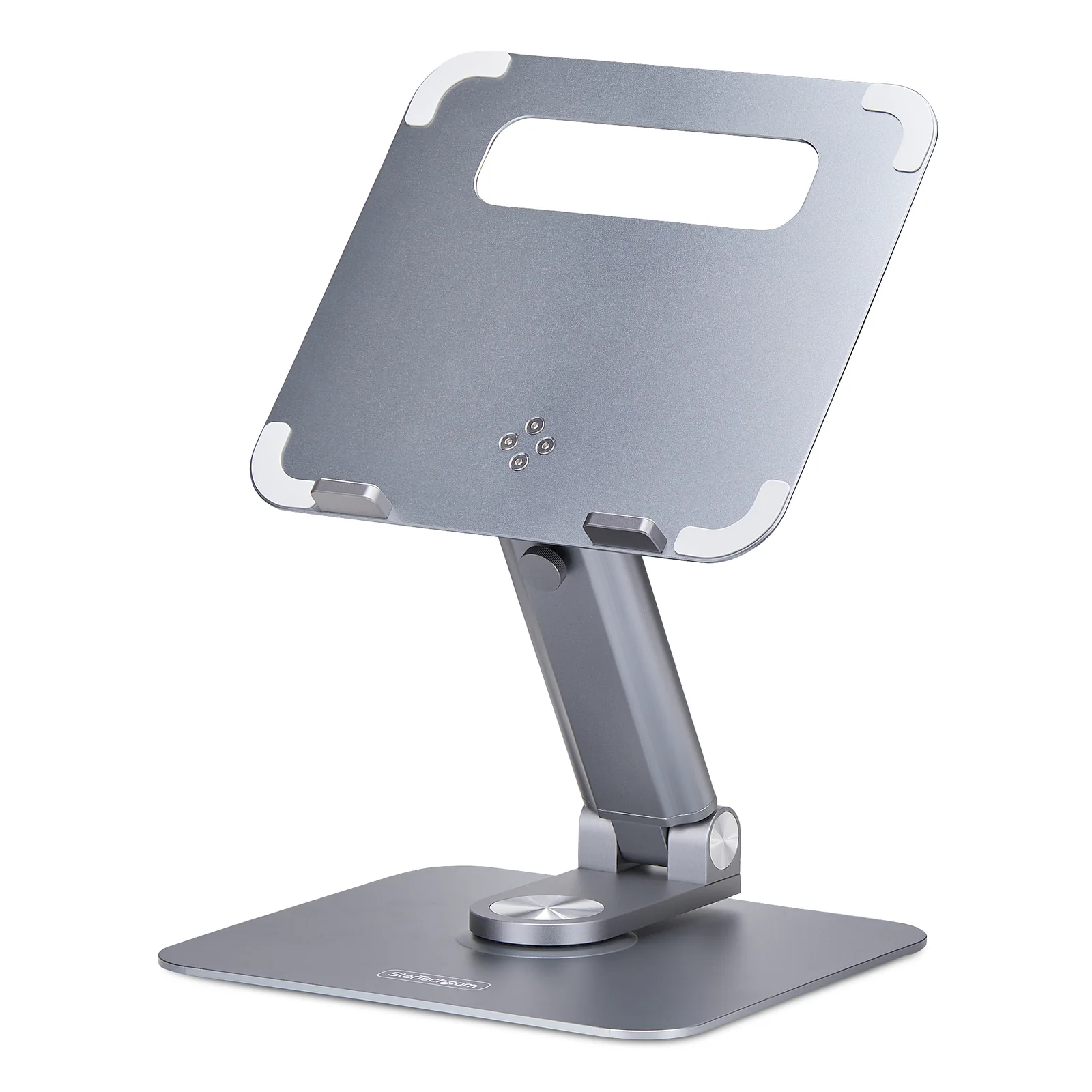 StarTech.com Support Télescopique pour PC Portable, Base Pivotante à 360&deg;, Support Rotatif pour Bureau, Hauteur et Inclinaison Réglables, Poids Max 5kg, Construction en Aluminium, Design Portable