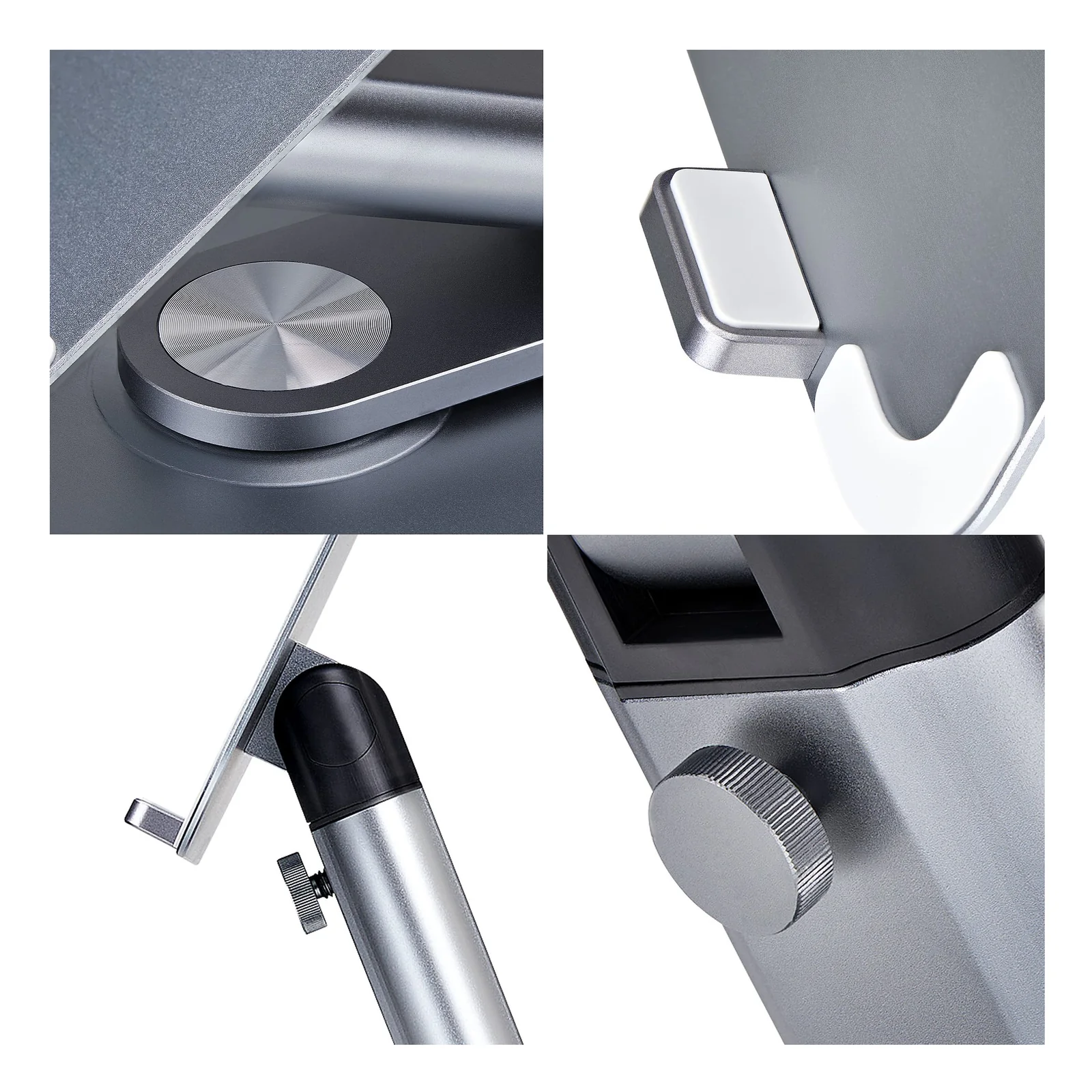 StarTech.com Support Télescopique pour PC Portable, Base Pivotante à 360&deg;, Support Rotatif pour Bureau, Hauteur et Inclinaison Réglables, Poids Max 5kg, Construction en Aluminium, Design Portable