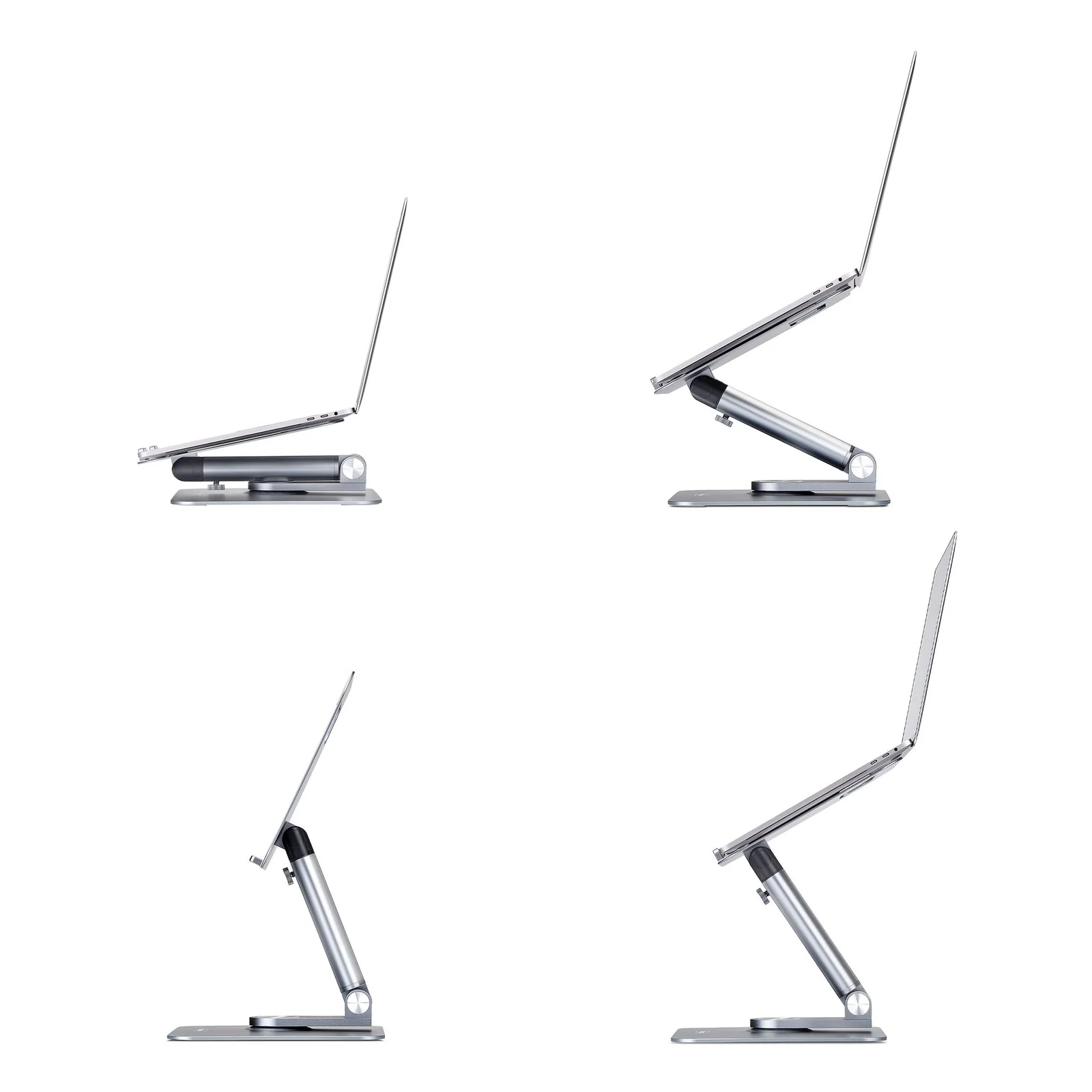 StarTech.com Support Télescopique pour PC Portable, Base Pivotante à 360&deg;, Support Rotatif pour Bureau, Hauteur et Inclinaison Réglables, Poids Max 5kg, Construction en Aluminium, Design Portable