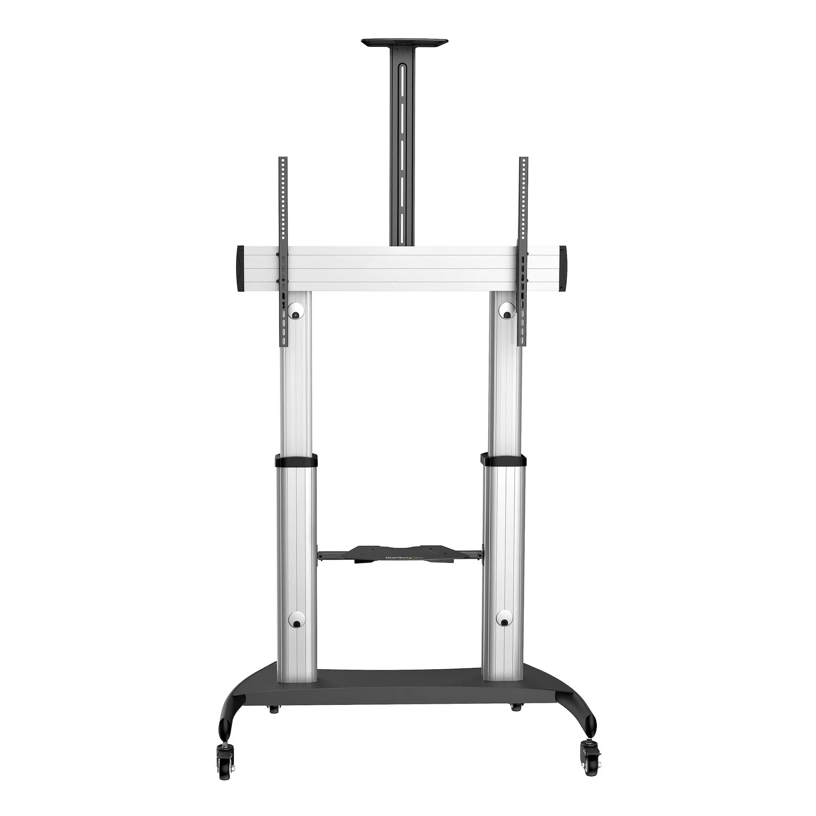 StarTech.com Support Téléviseur Mobile - Chariot Support Télé Robuste Écrans 60-100" 100kg - Support TV Écran Plat sur Pied Roulettes - Hauteur Réglable - Support Télévision Universel avec Étagères