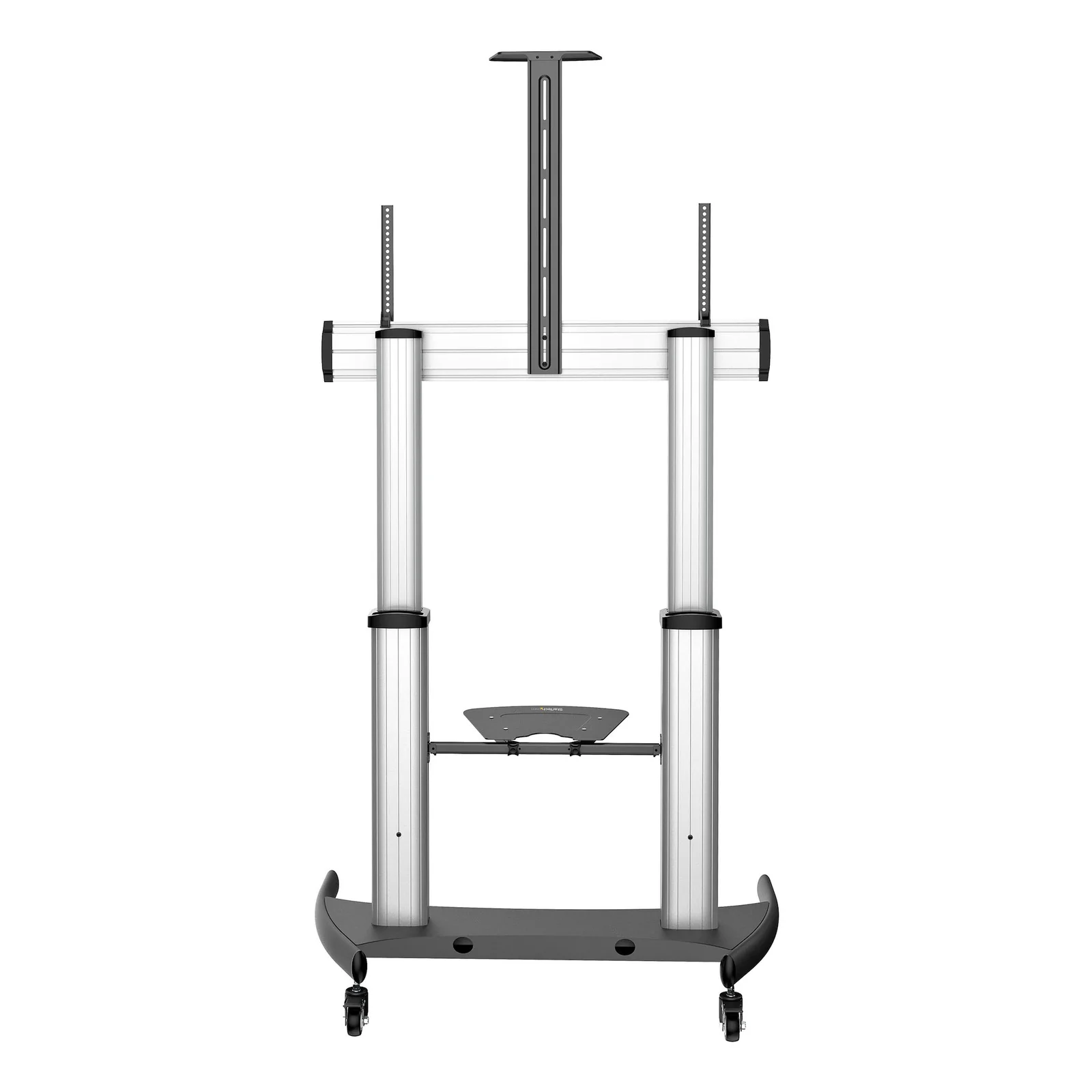 StarTech.com Support Téléviseur Mobile - Chariot Support Télé Robuste Écrans 60-100" 100kg - Support TV Écran Plat sur Pied Roulettes - Hauteur Réglable - Support Télévision Universel avec Étagères