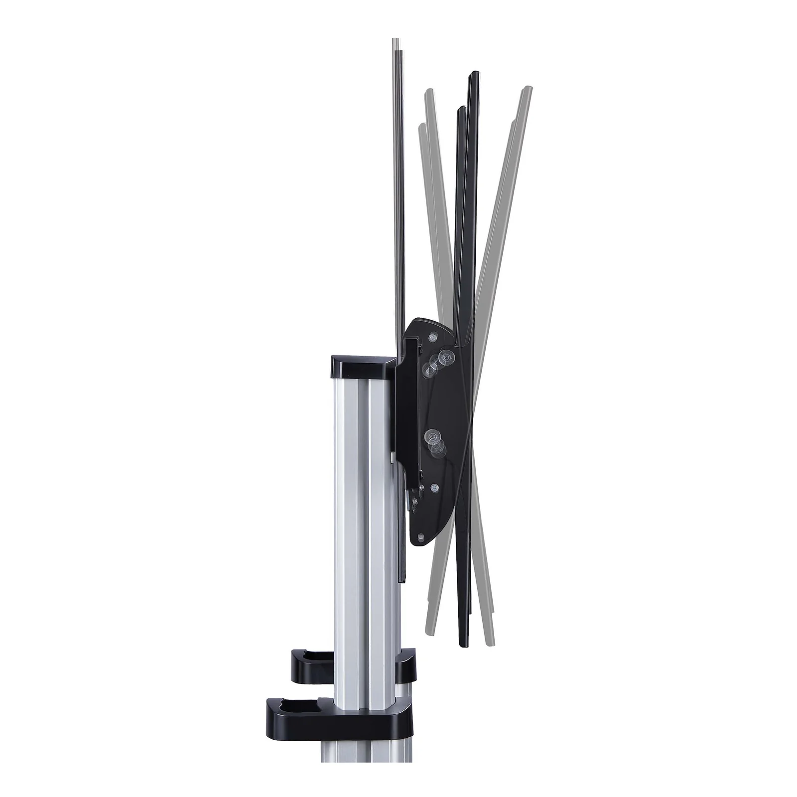 StarTech.com Support TV à Roulettes pour Écrans Plats de 60 à 100 pouces jusqu'à 100 kg, Réglage en Hauteur par Manivelle, Support/Chariot Télé Mobile