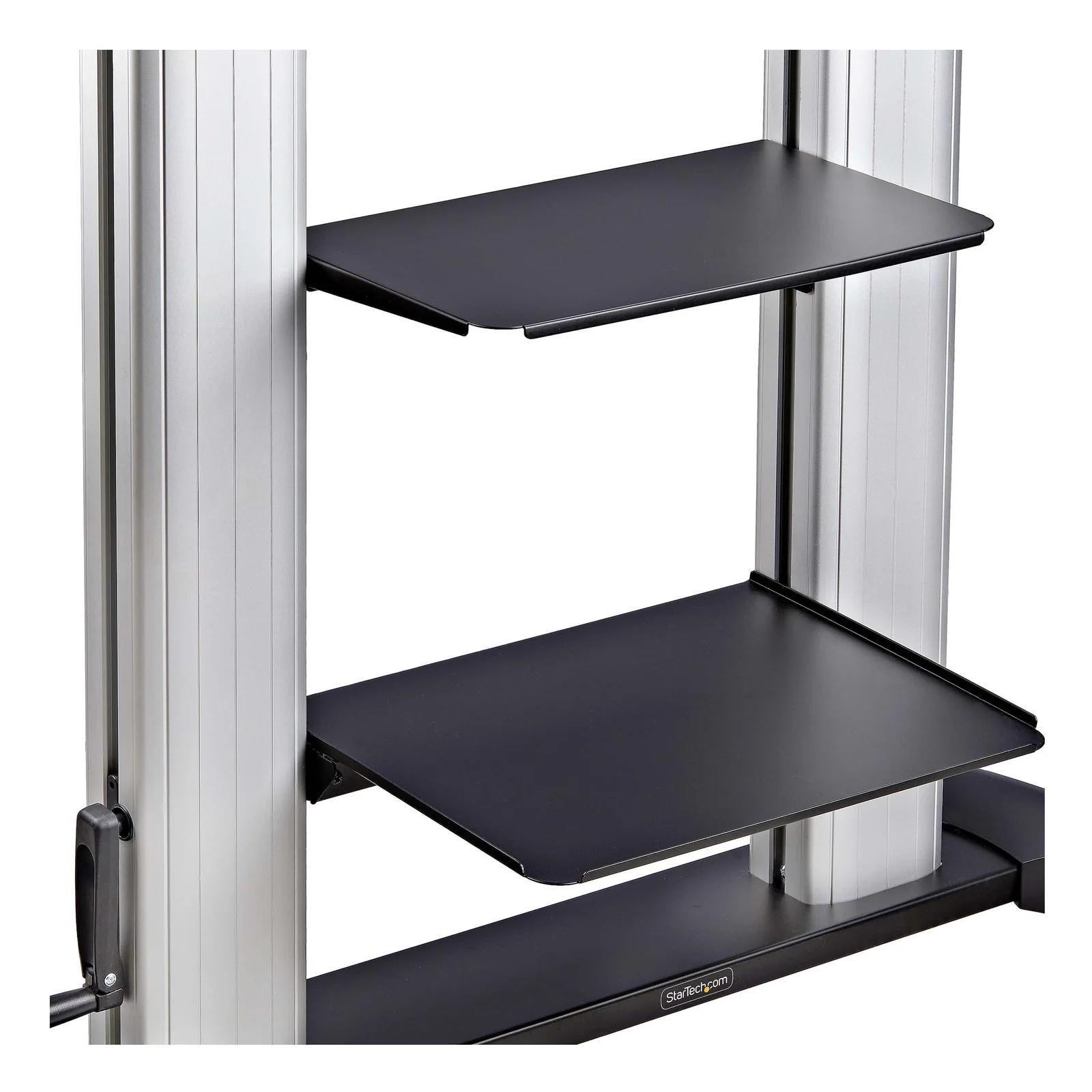 StarTech.com Support TV à Roulettes pour Écrans Plats de 60 à 100 pouces jusqu'à 100 kg, Réglage en Hauteur par Manivelle, Support/Chariot Télé Mobile