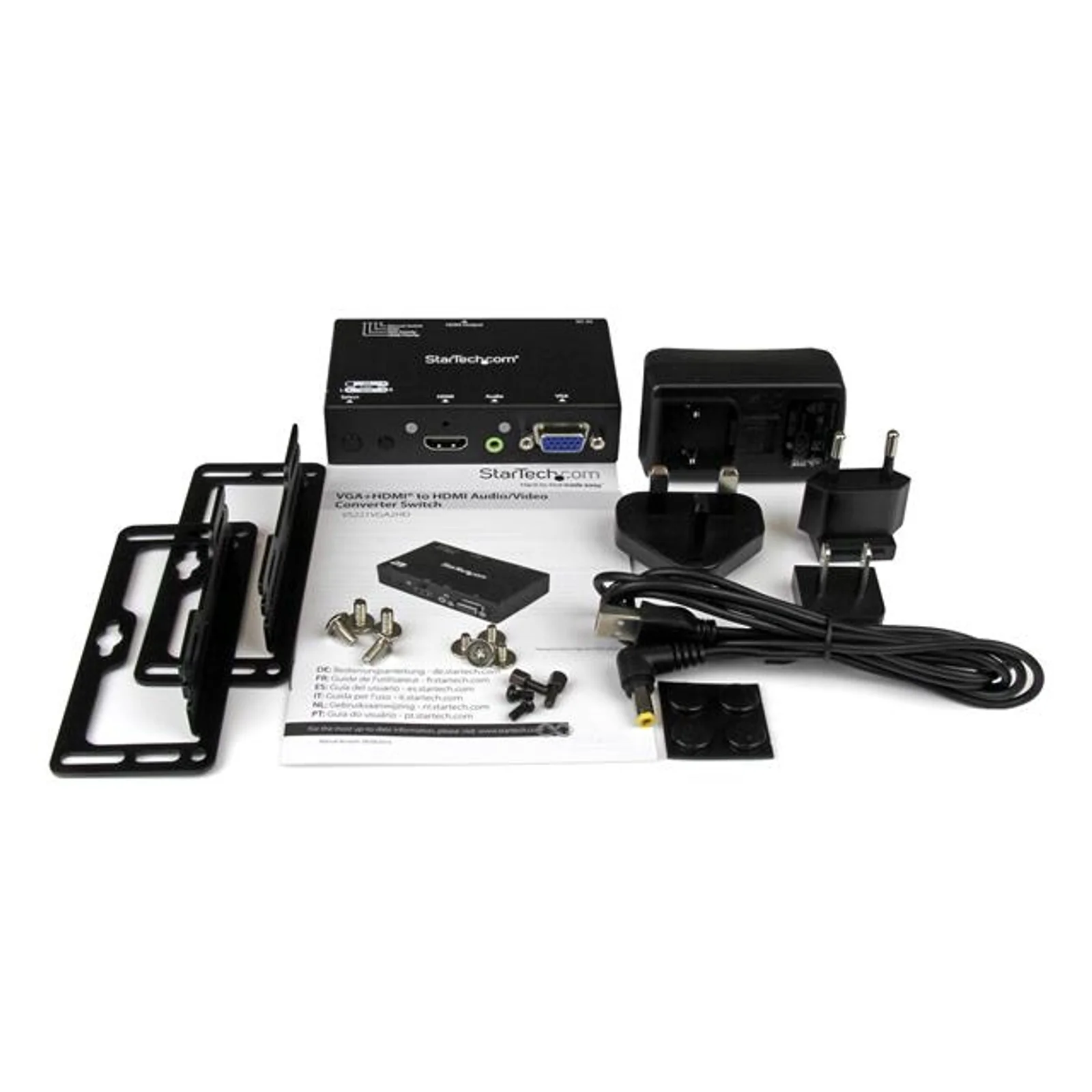 StarTech.com Switch 2x1 HDMI et VGA vers HDMI avec convertisseur VGA vers HDMI et commutation prioritaire - 1080p