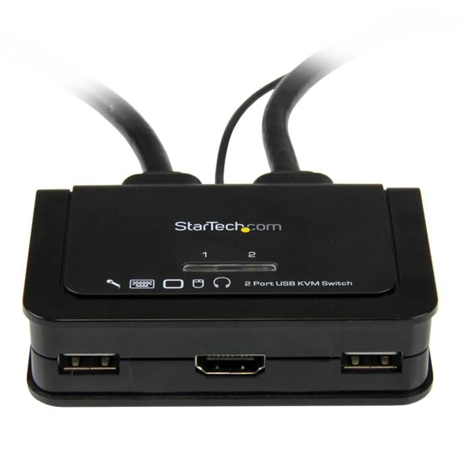 StarTech.com Switch Commutateur KVM 2 Ports USB, HDMI avec Audio et Câbles pour 2 PC sur 1 écran - Auto Alimenté