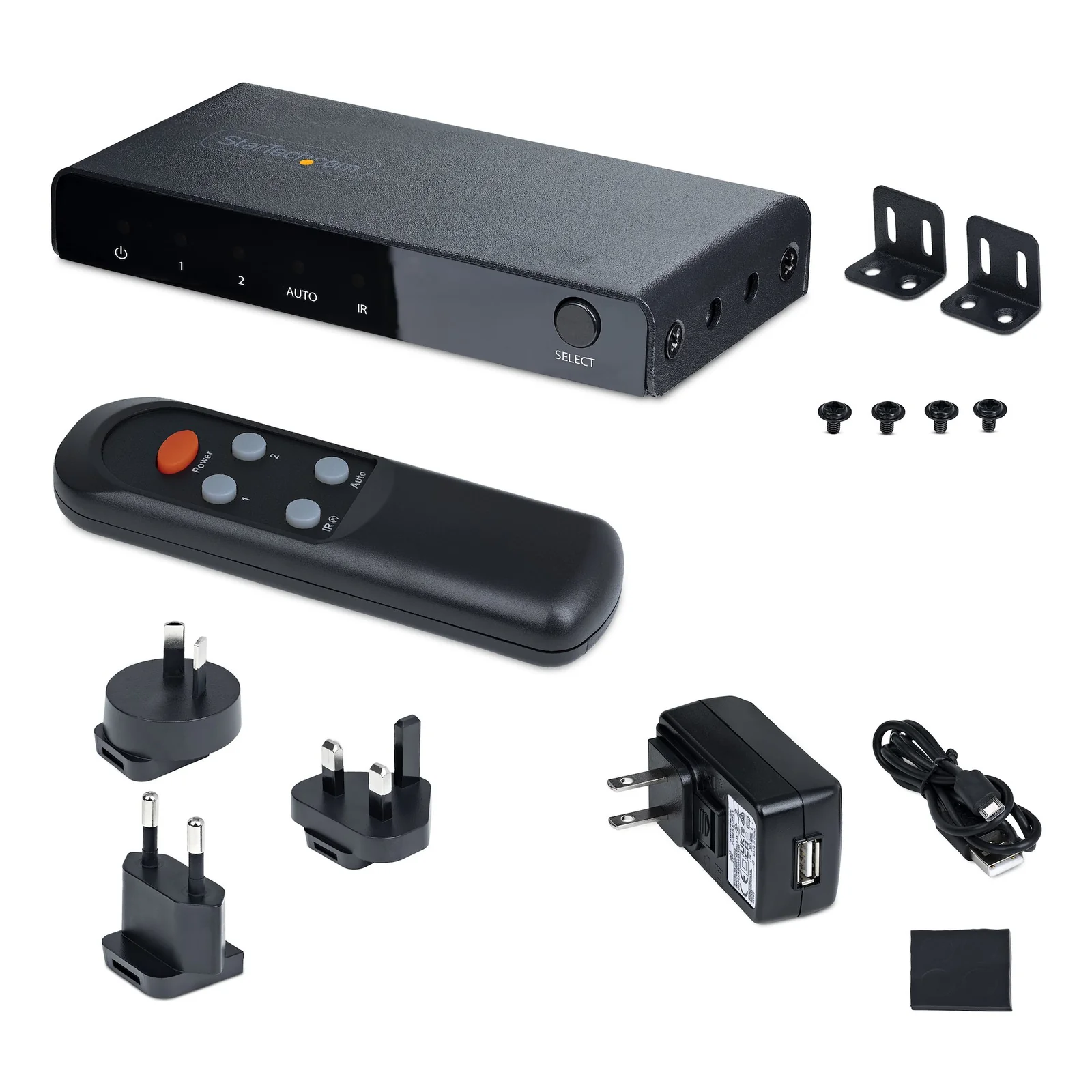 StarTech.com Switch HDMI 8K à 2 Ports - Switch HDMI 2.1 4K 120Hz HDR10+/8K 60Hz UHD - Commutateur HDMI 2 Entrées 1 Sortie - Commutation de Source Automatique/Manuelle - Adaptateur Secteur et Télécommande Inclus